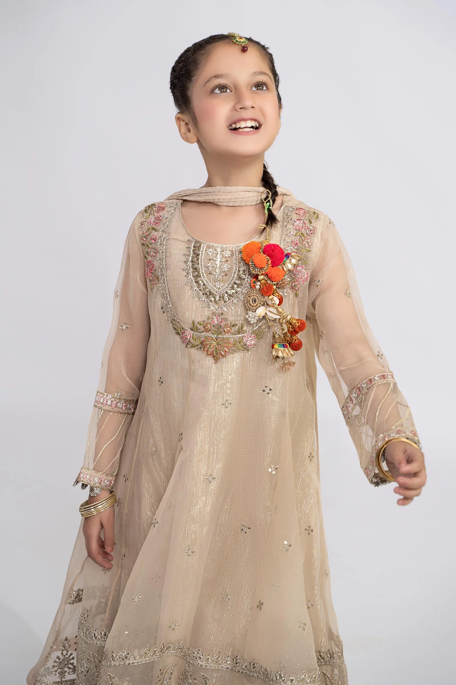 3 Piece Embroidered Organza Suit - Image 6