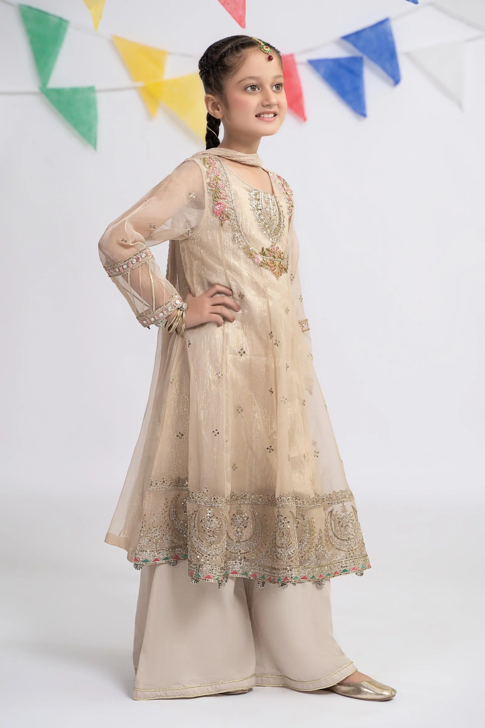 3 Piece Embroidered Organza Suit - Image 8