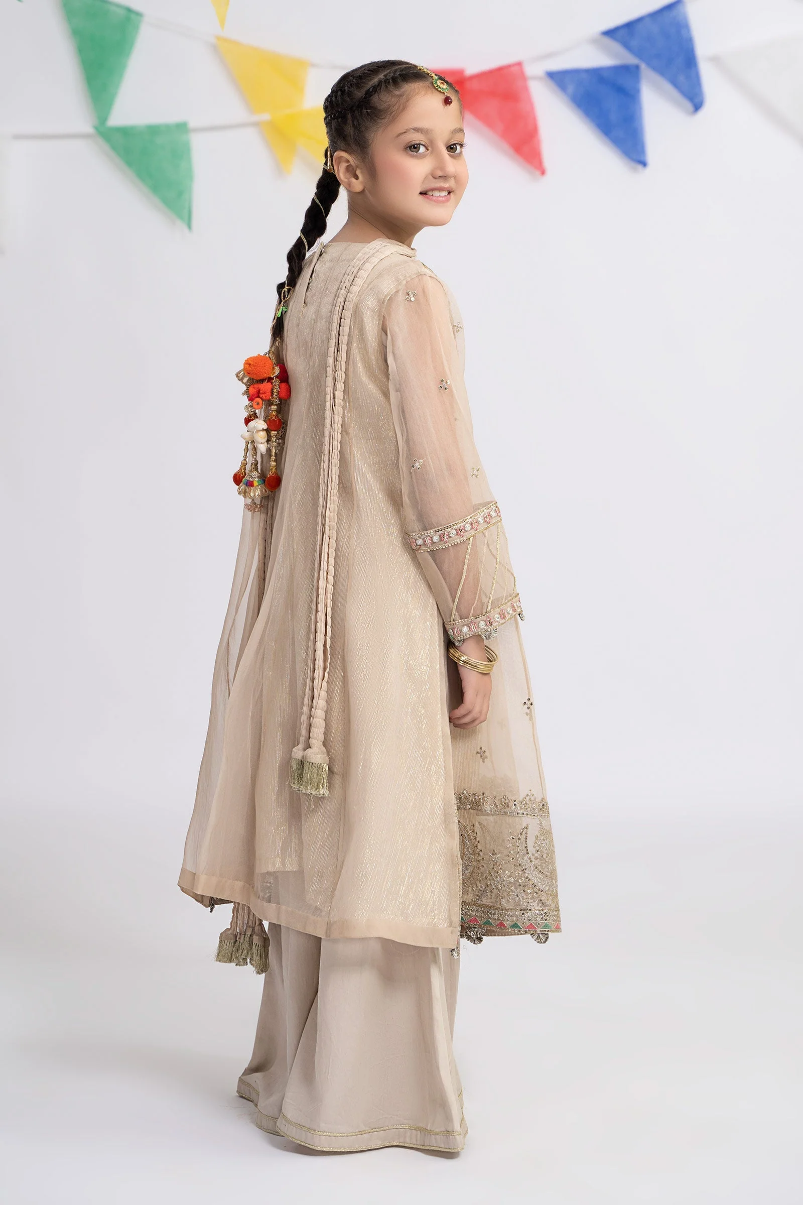 3 Piece Embroidered Organza Suit - Image 9