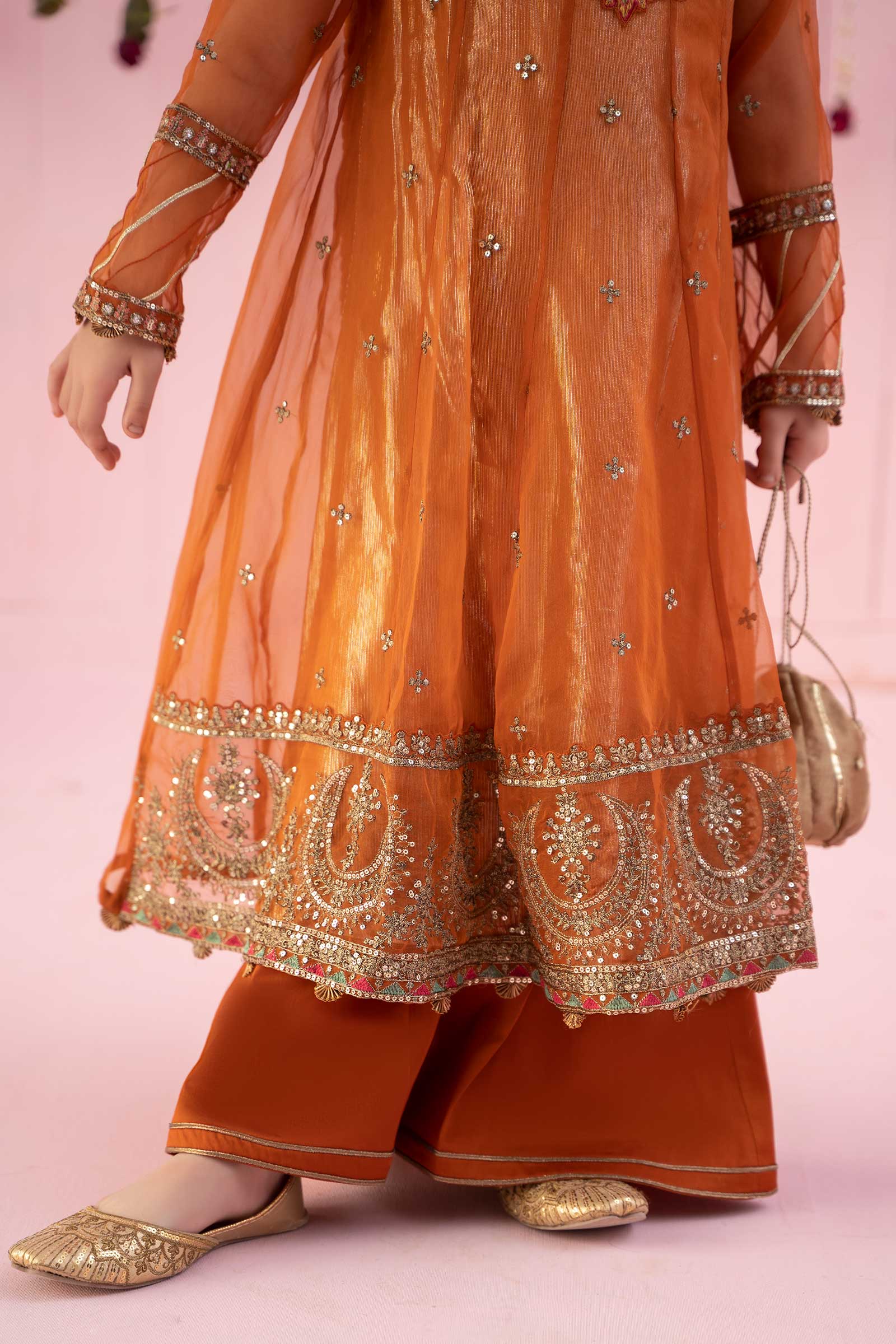 3 Piece Embroidered Organza Suit - Image 5