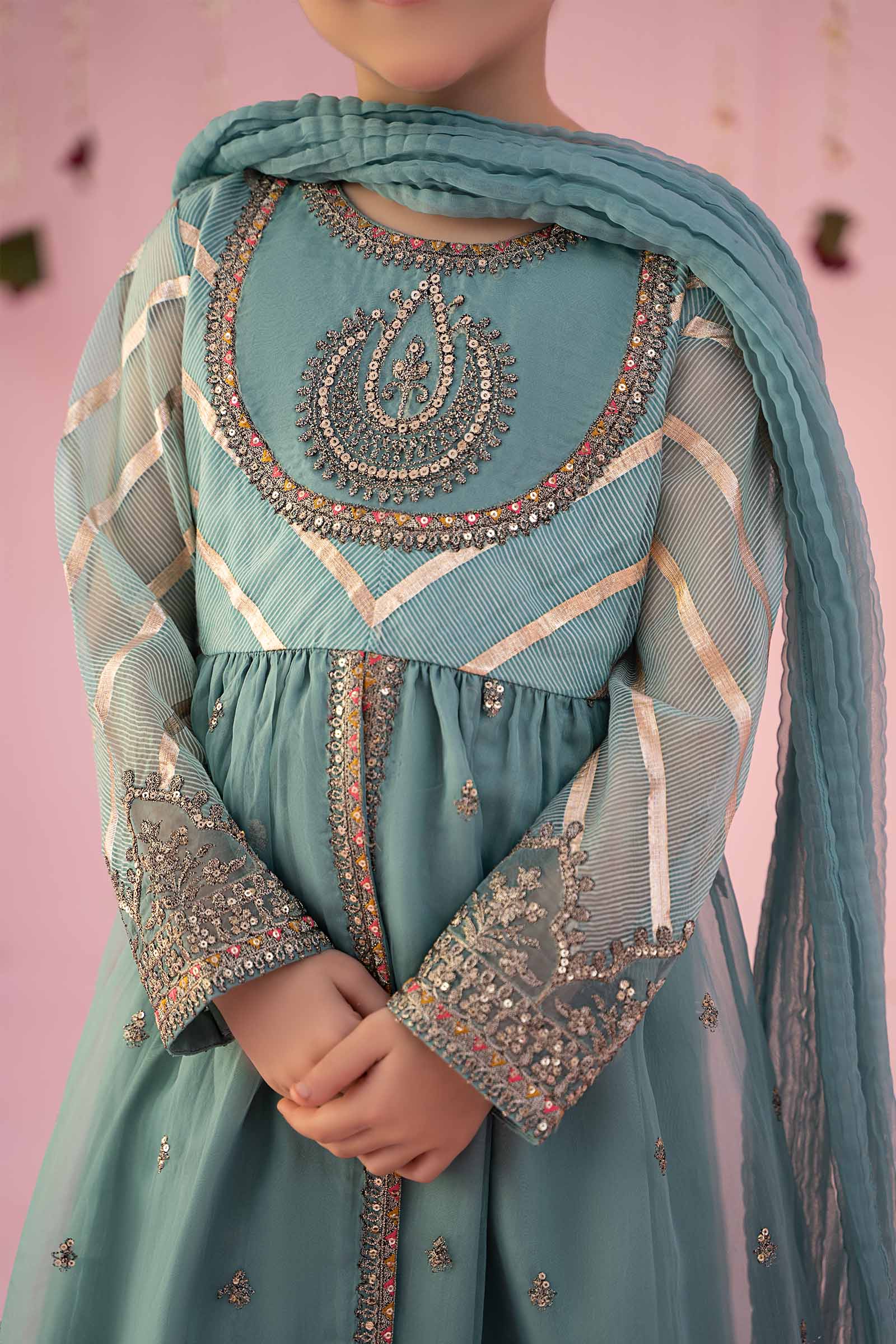3 Piece Embroidered Organza Suit - Image 5