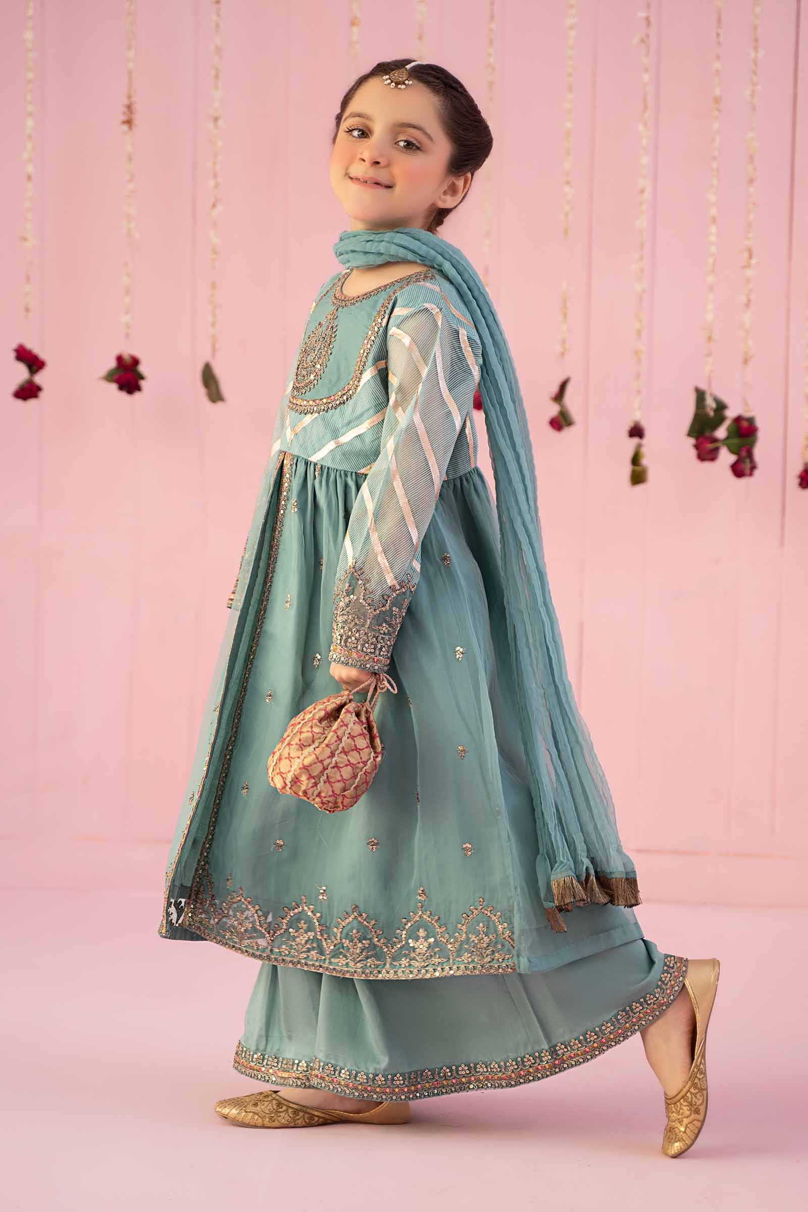 3 Piece Embroidered Organza Suit - Image 6