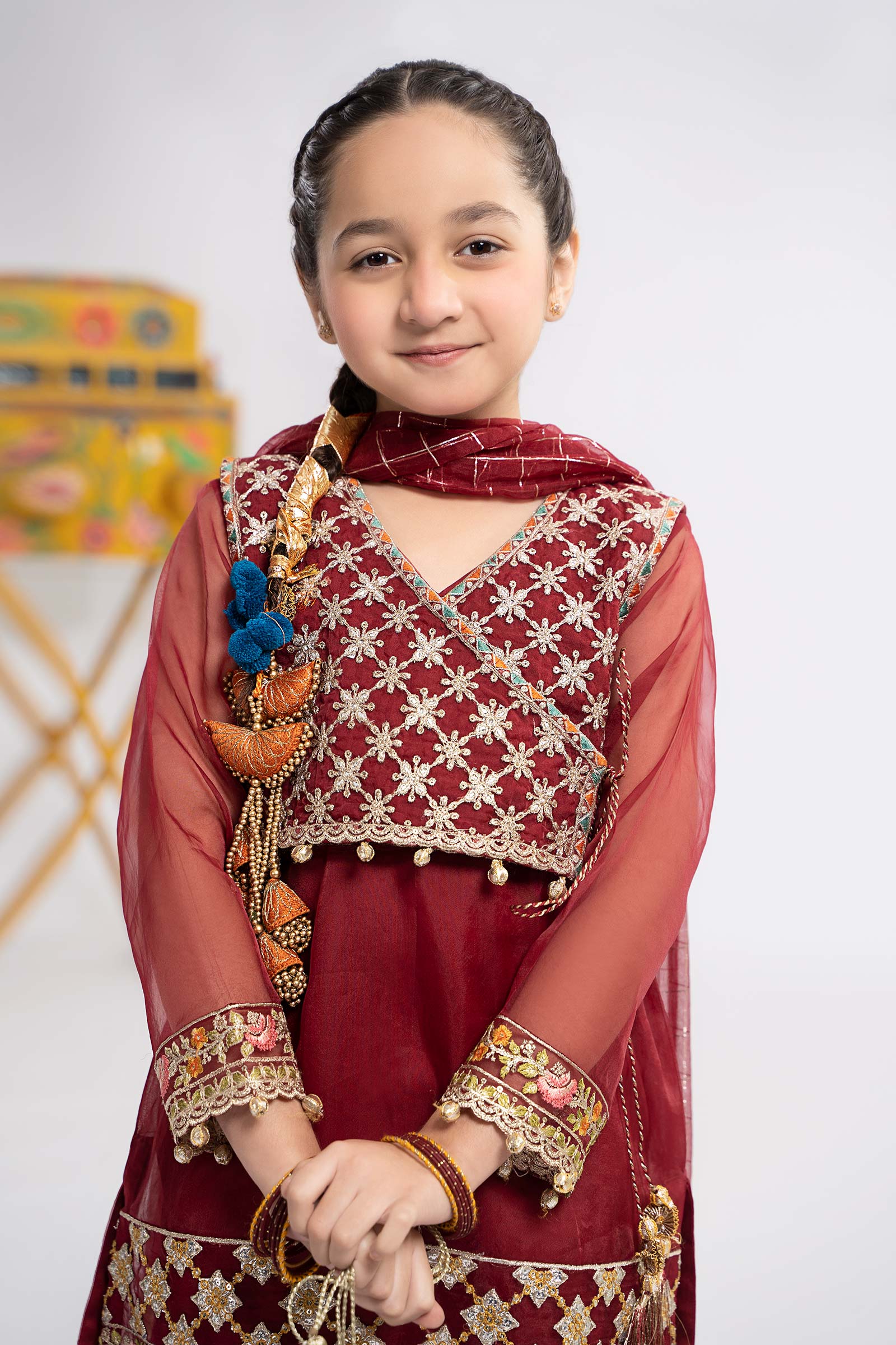 3 Piece Embroidered Organza Suit - Image 2