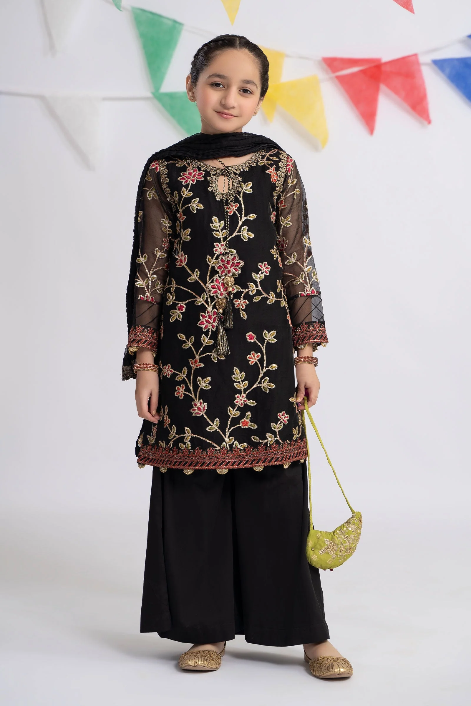 3 Piece Embroidered Organza Suit - Image 7