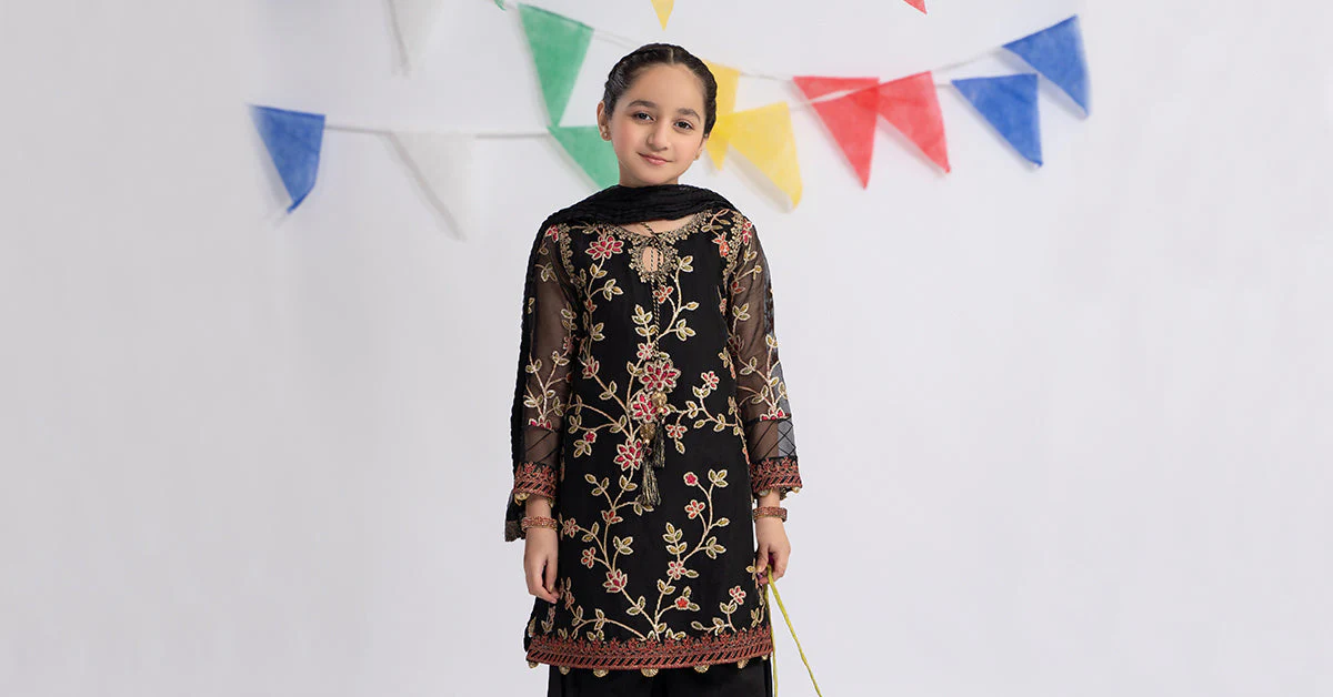 3 Piece Embroidered Organza Suit - Image 9