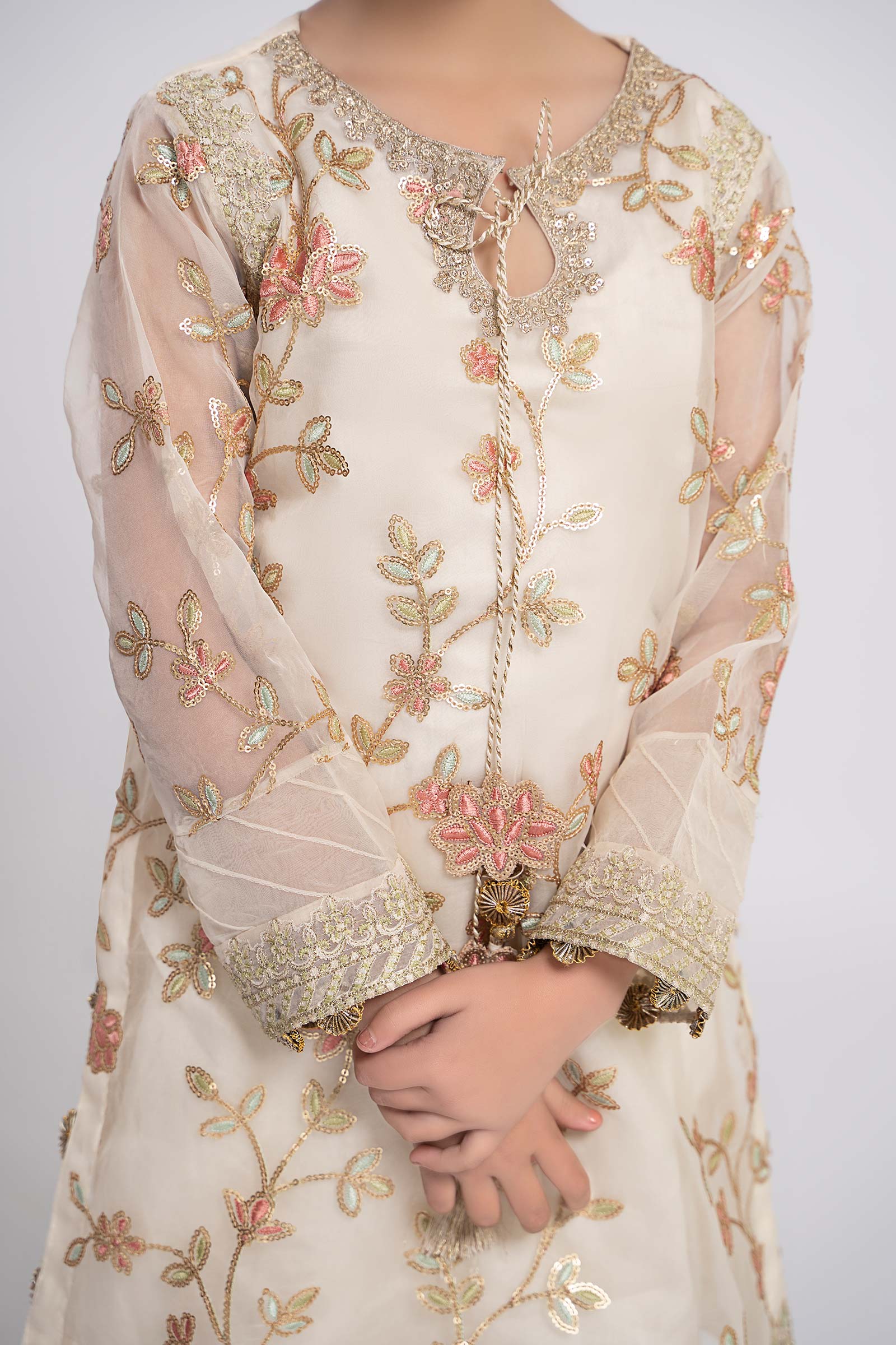 3 Piece Embroidered Organza Suit - Image 3