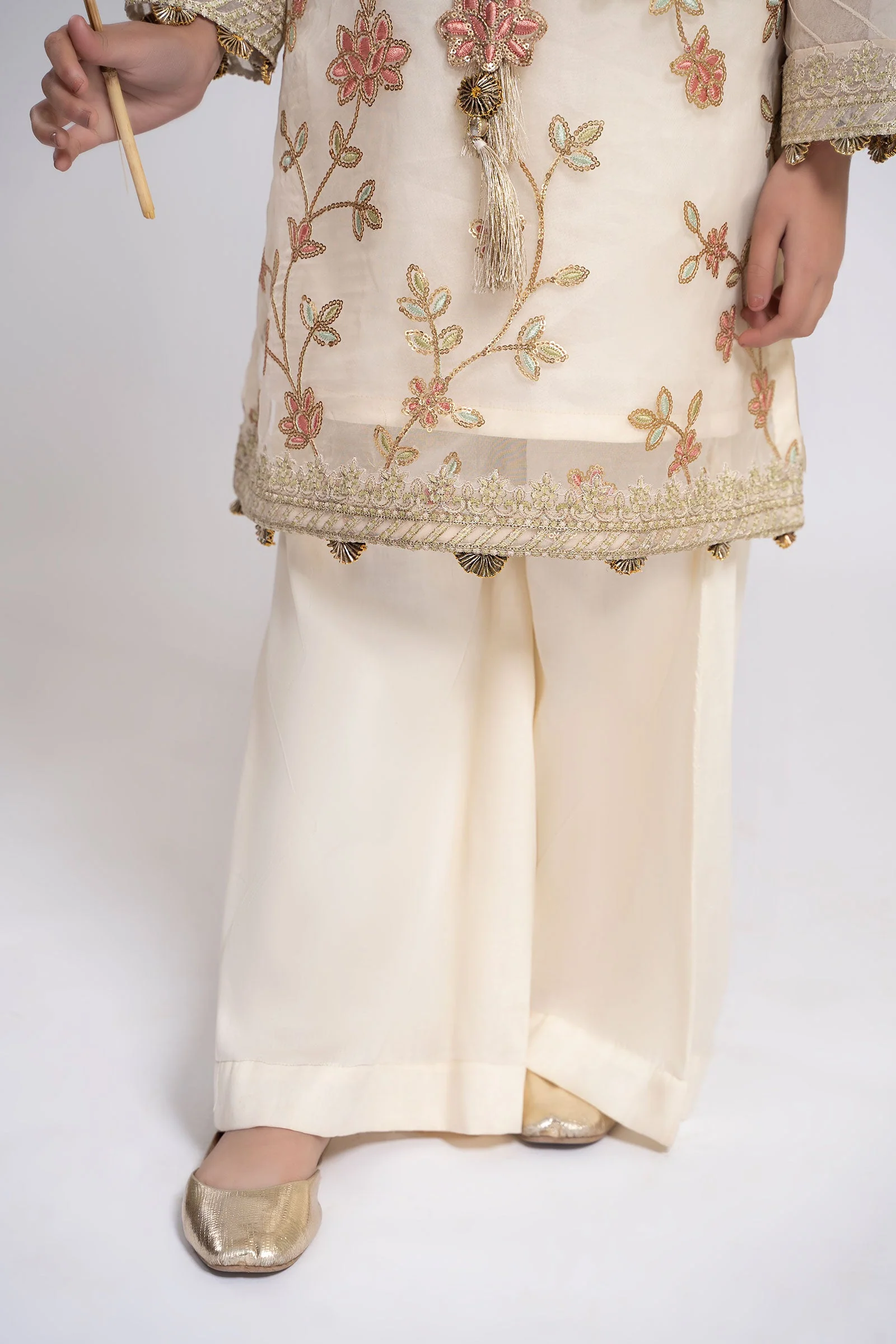 3 Piece Embroidered Organza Suit - Image 4