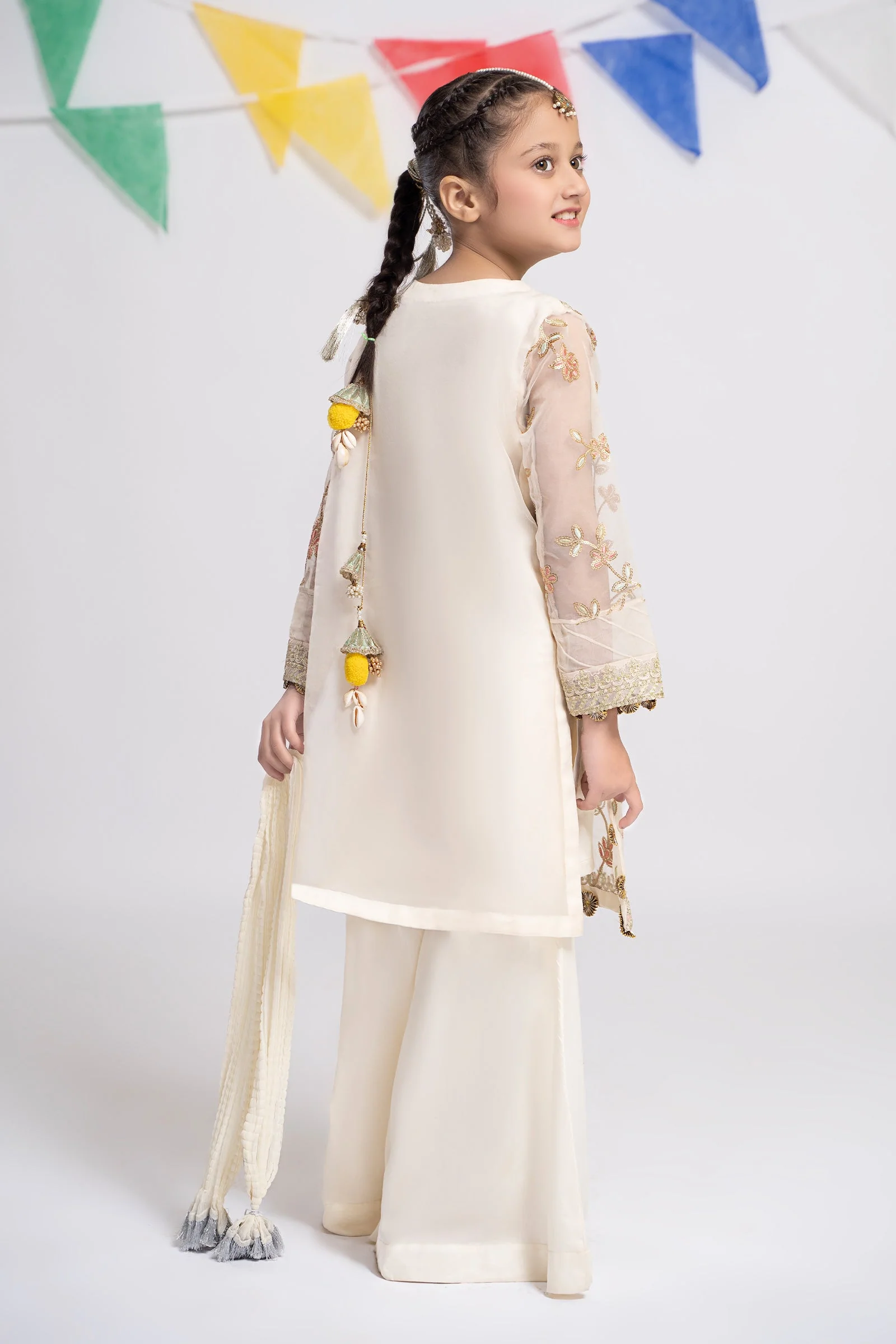 3 Piece Embroidered Organza Suit - Image 6