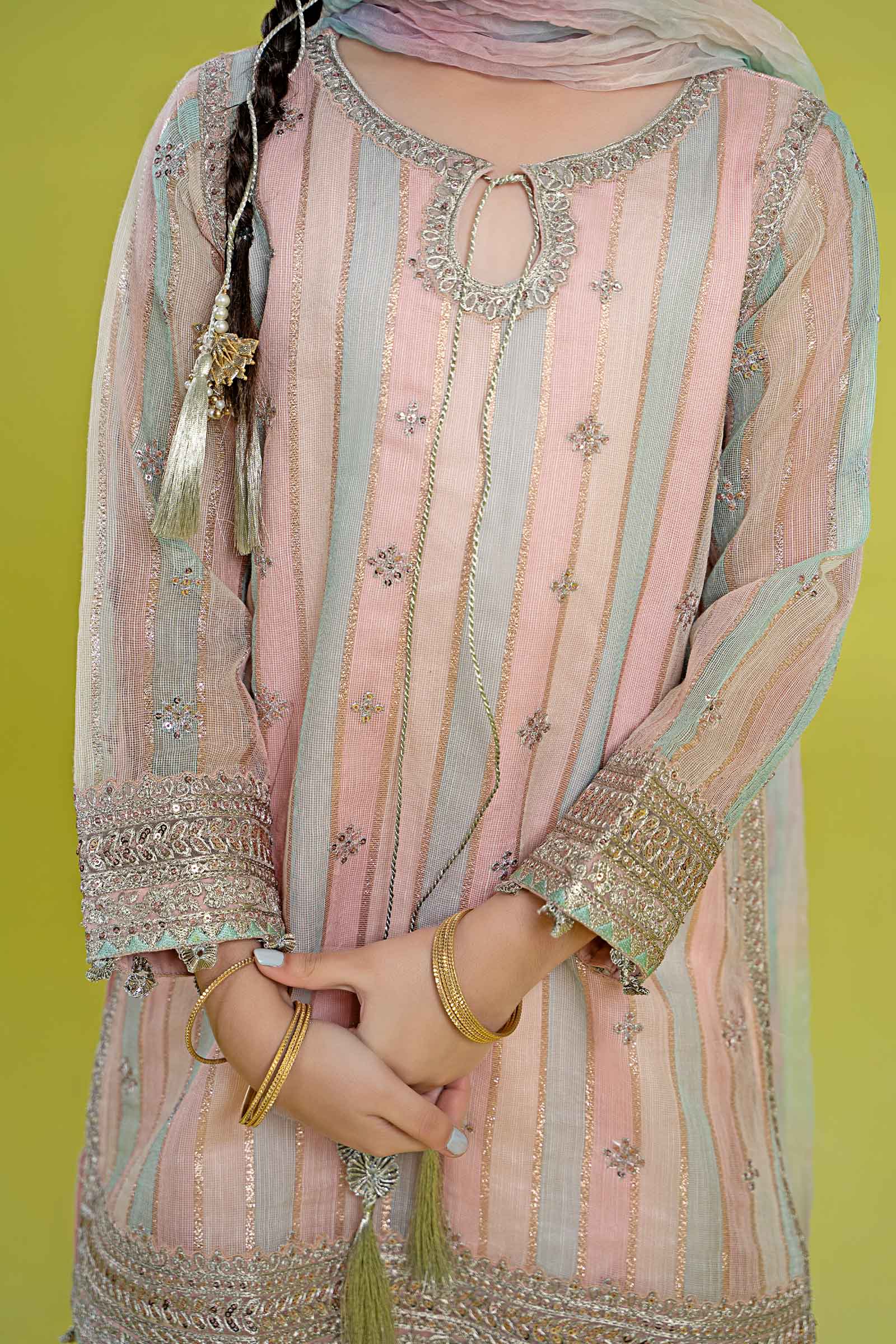 3 Piece Embroidered Yarn Dyed Suit - Image 3