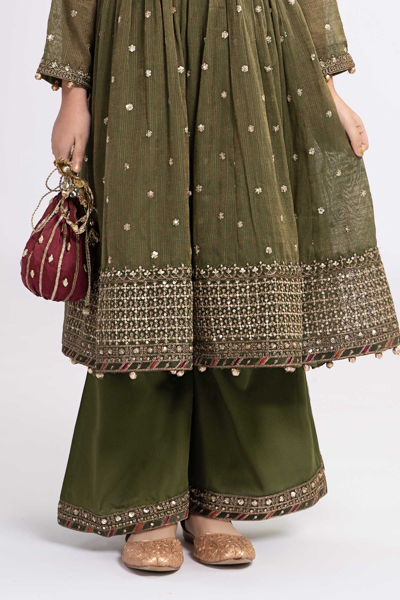 3 Piece Embroidered Zari Lawn Suit - Image 4
