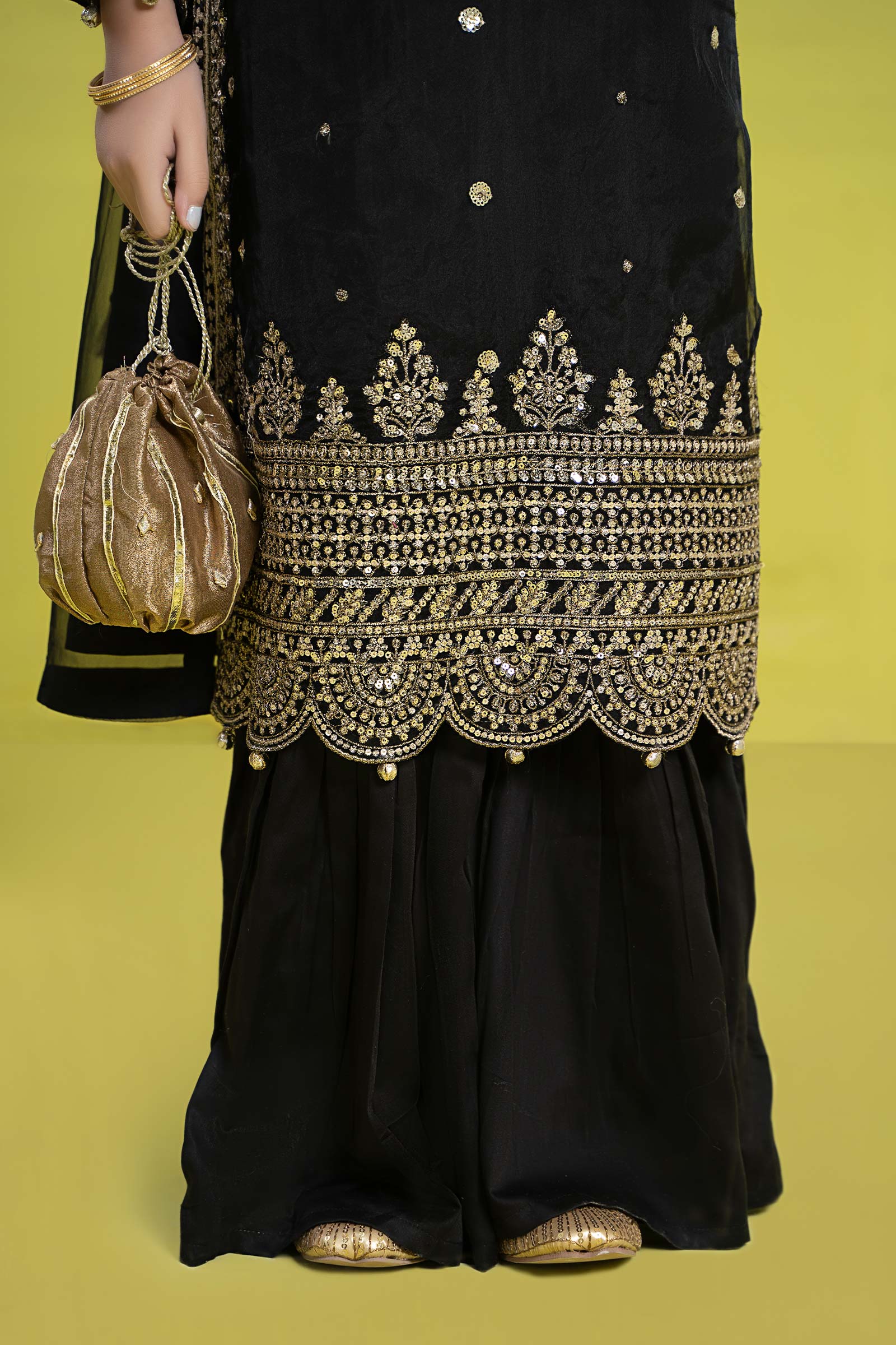 3 Piece Embroidered Organza Suit - Image 4