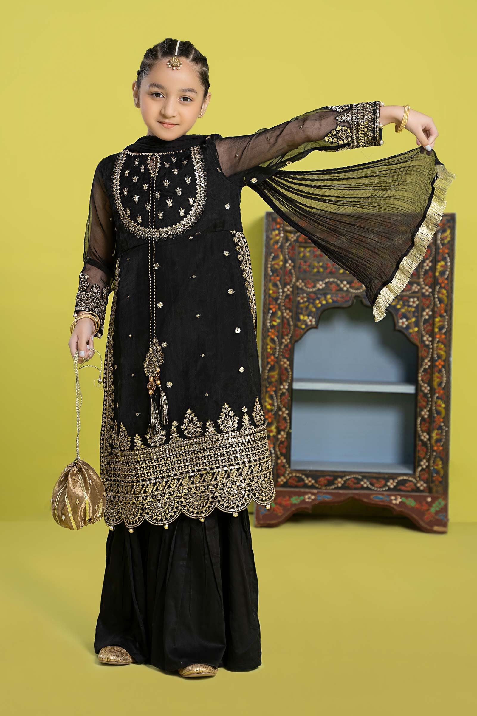 3 Piece Embroidered Organza Suit - Image 5