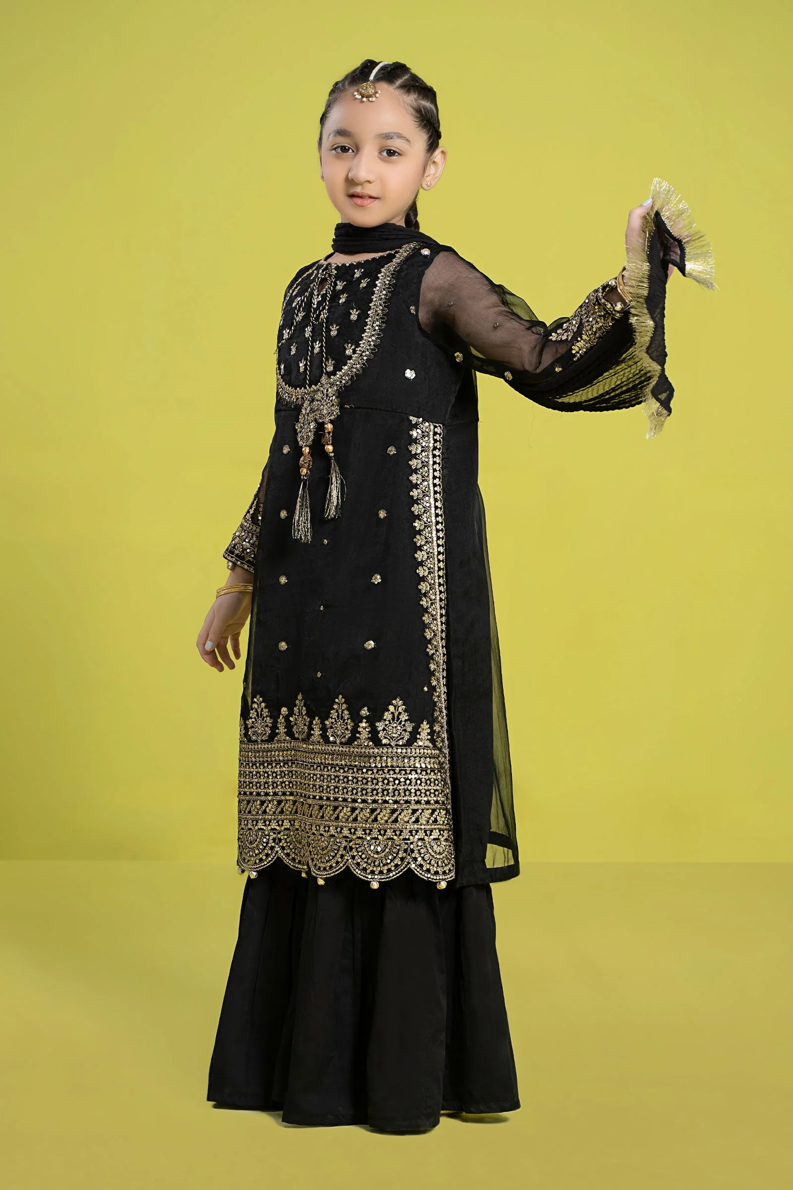 3 Piece Embroidered Organza Suit - Image 6