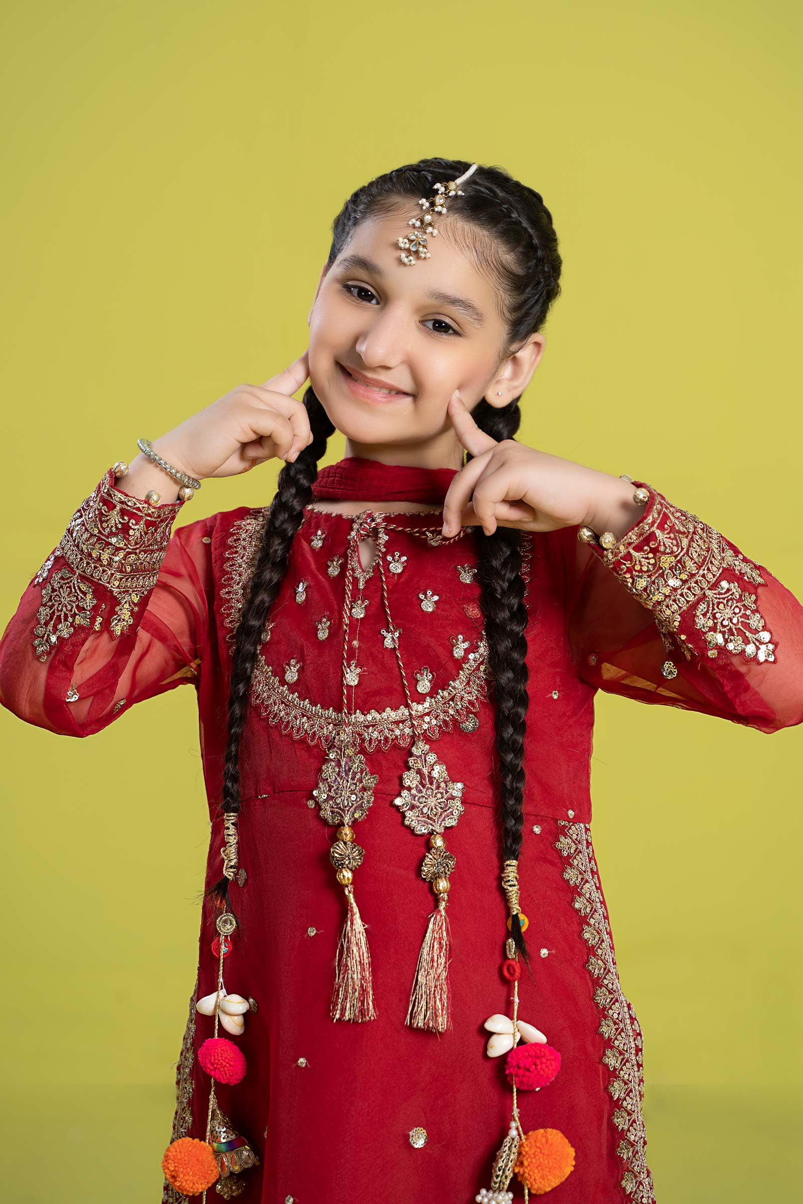 3 Piece Embroidered Organza Suit - Image 2