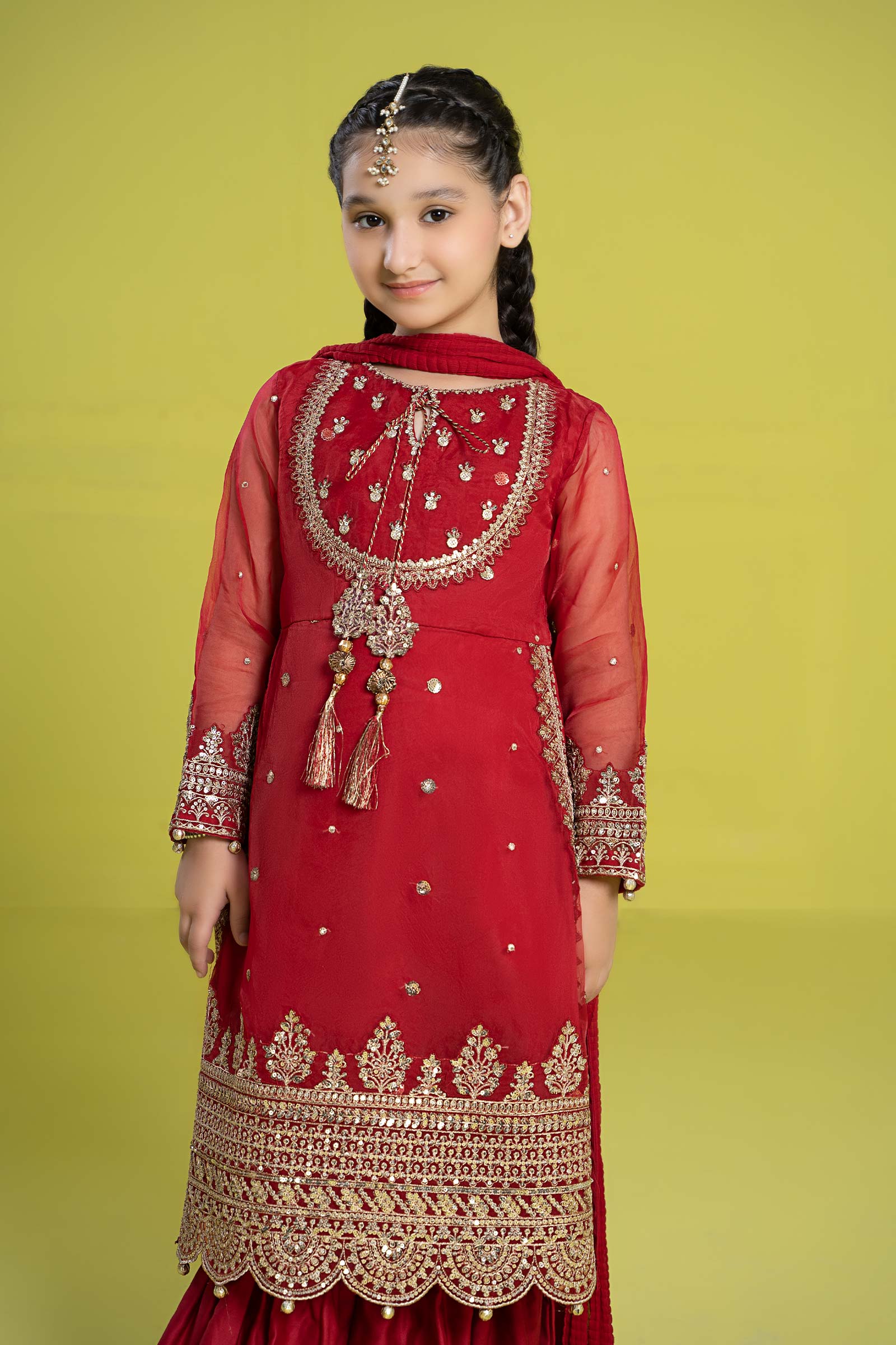 3 Piece Embroidered Organza Suit - Image 3