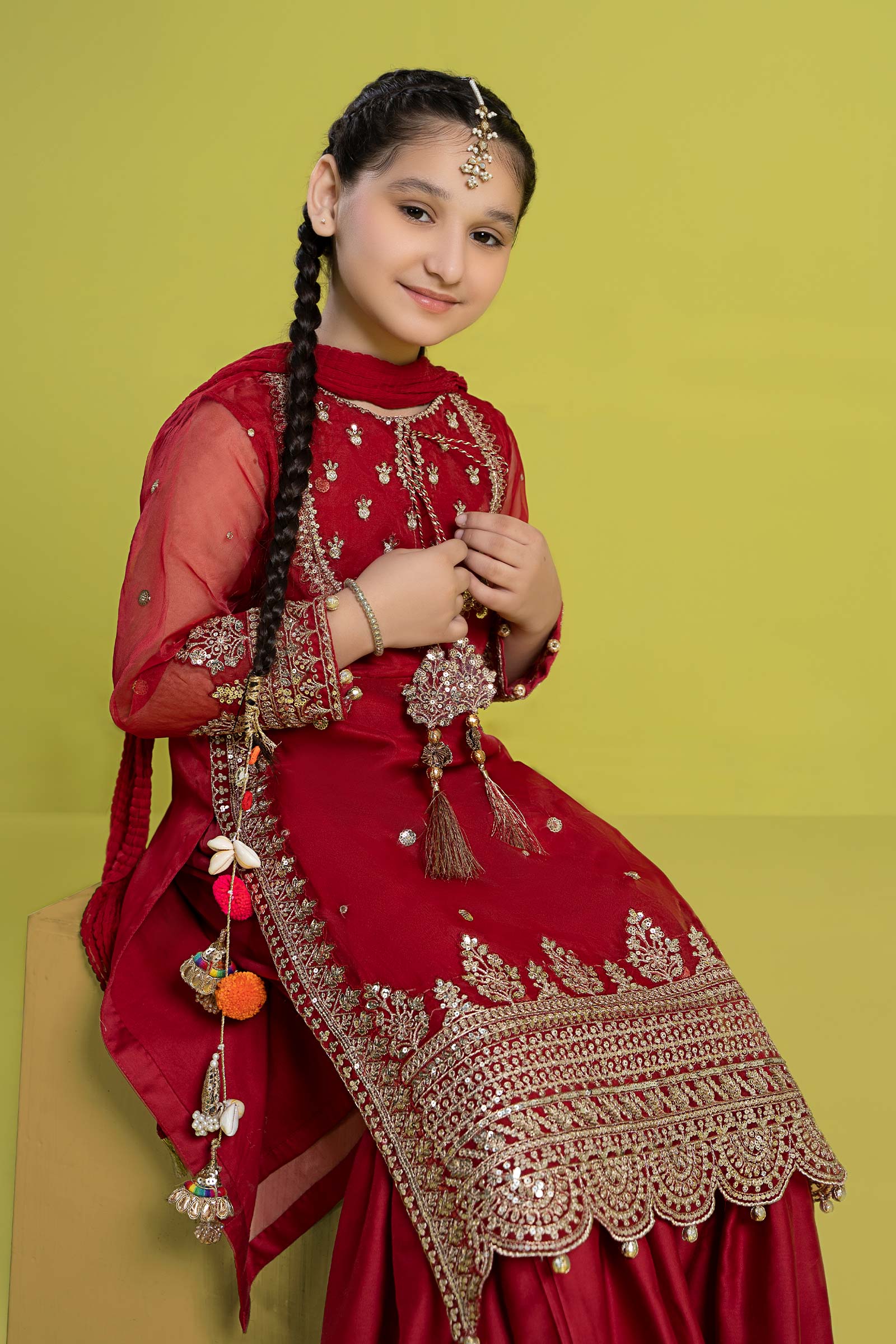 3 Piece Embroidered Organza Suit - Image 4