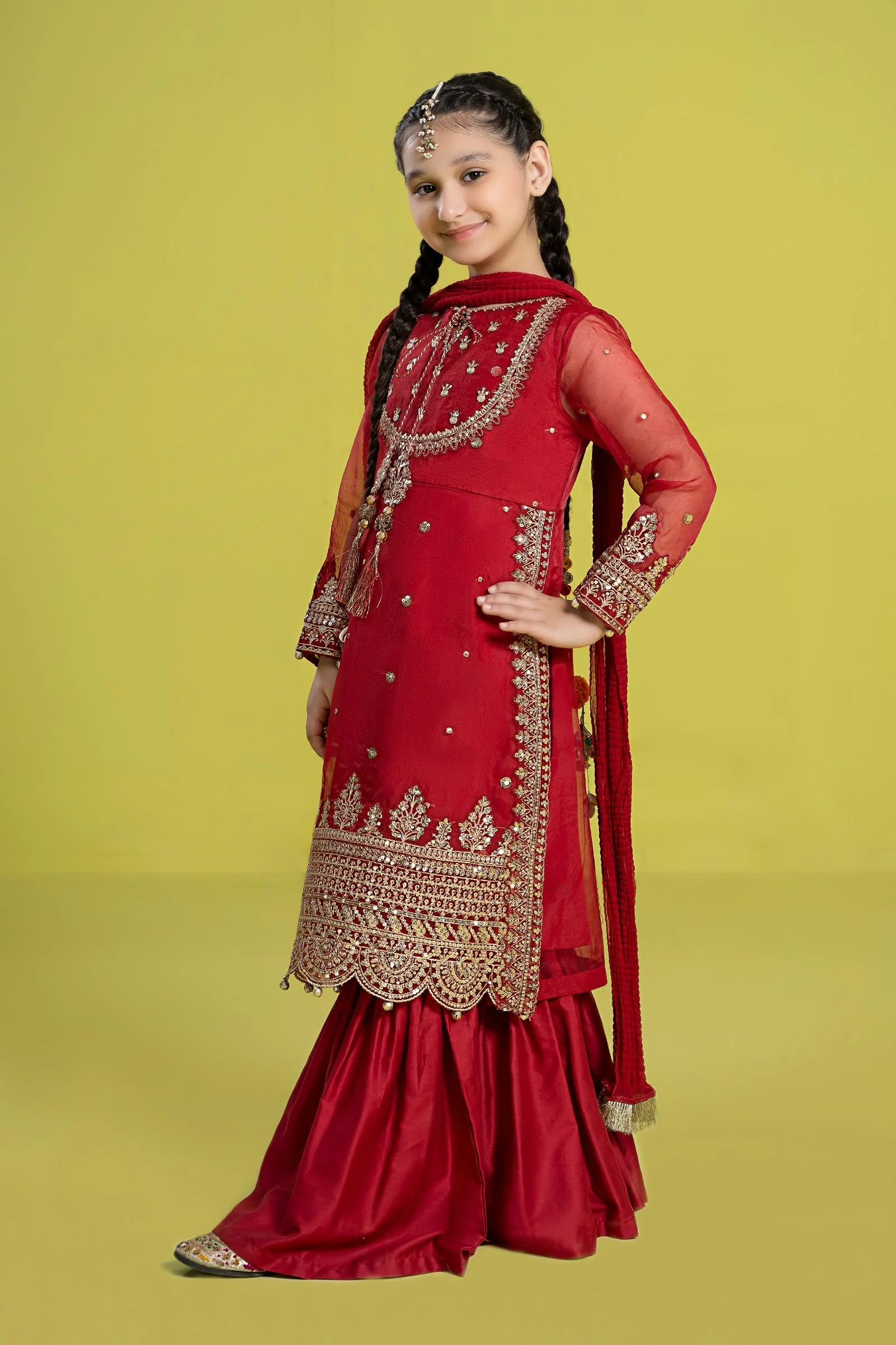 3 Piece Embroidered Organza Suit - Image 8