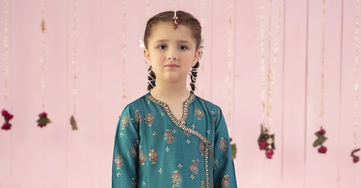 3 Piece Embroidered Raw Silk Suit - Image 10