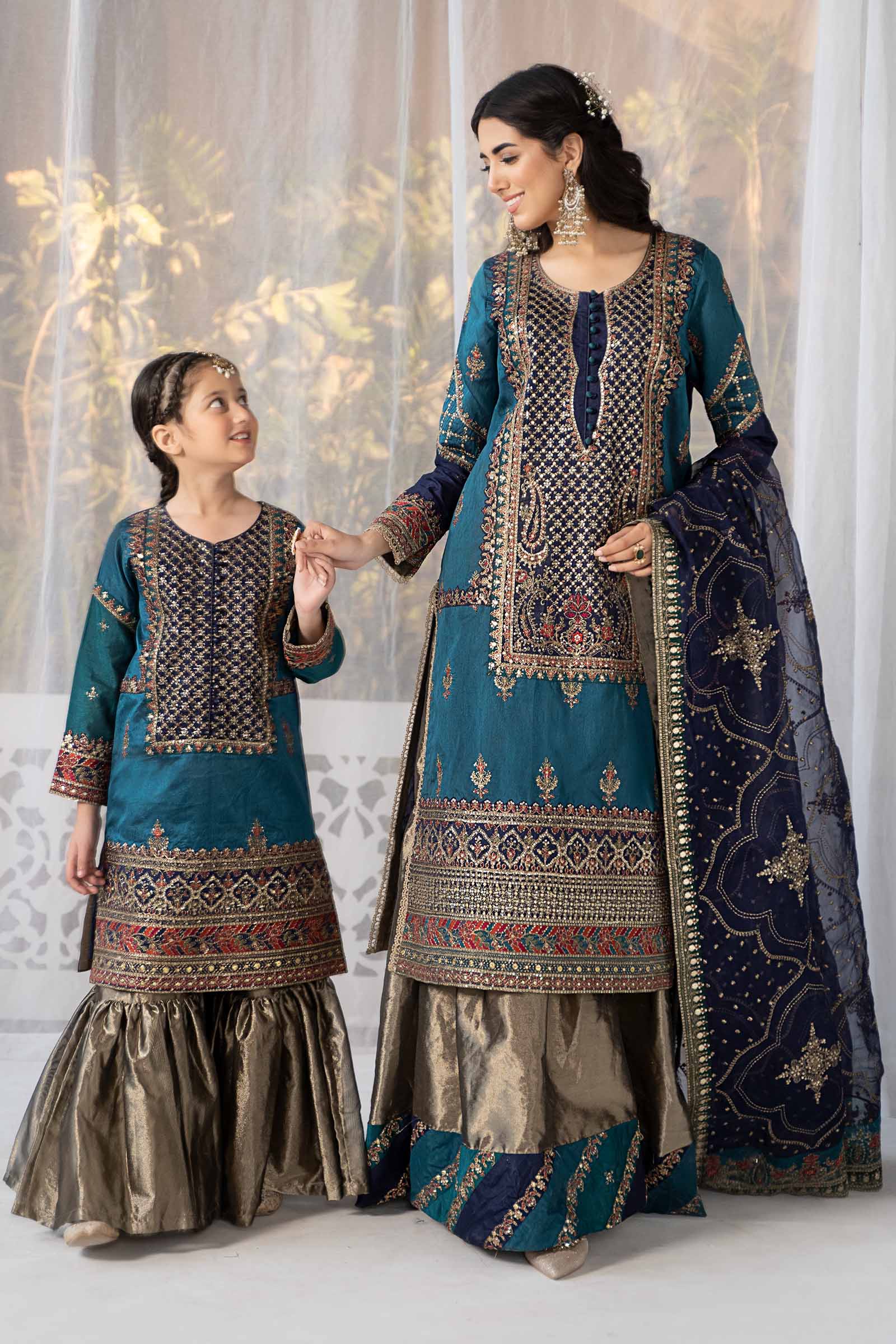 3 Piece Embroidered Raw Silk Suit - Image 2