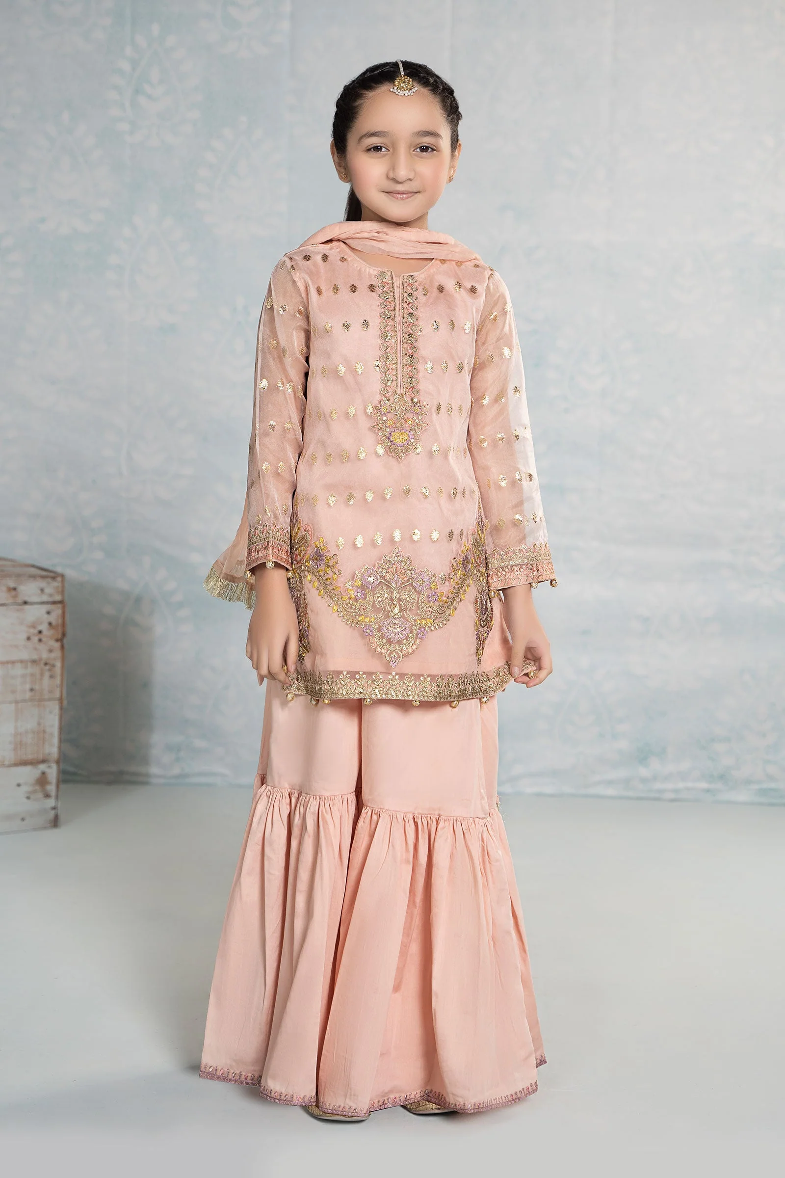 3 Piece Embroidered Organza Suit