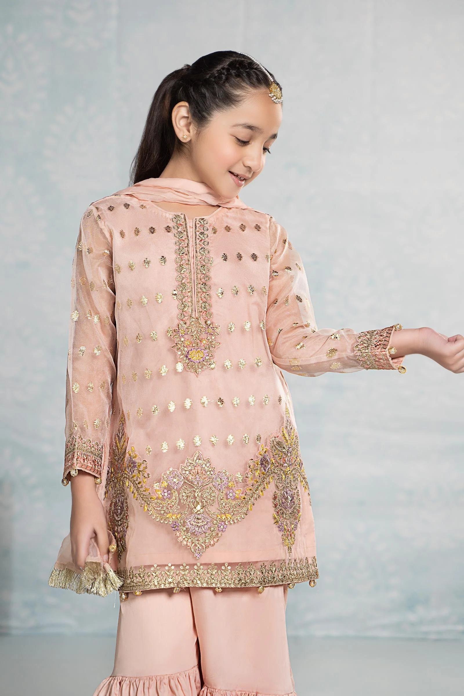 3 Piece Embroidered Organza Suit - Image 2