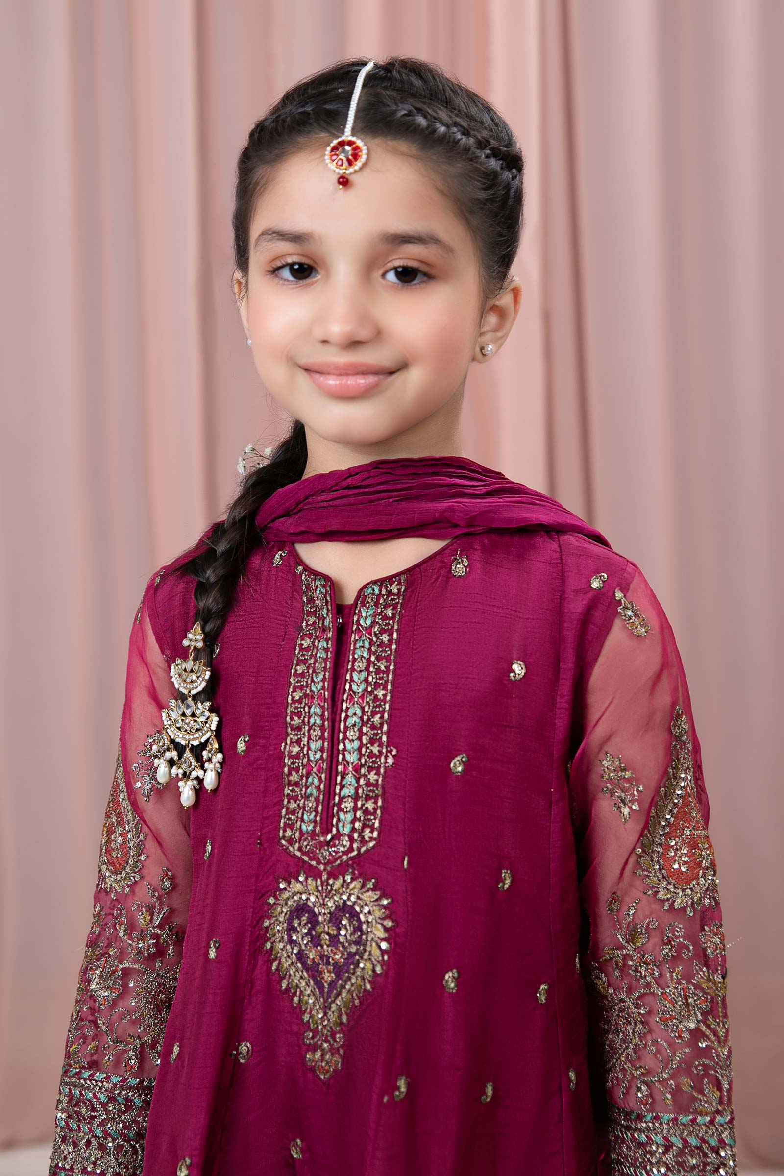 3 Piece Embroidered Raw Silk Suit - Image 4