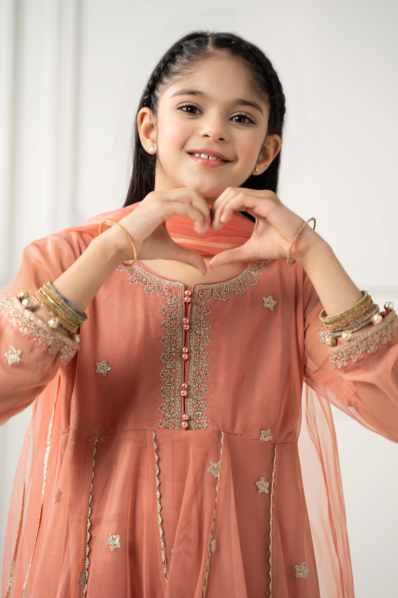 3 Piece Embroidered Polyester Net Suit - Image 2