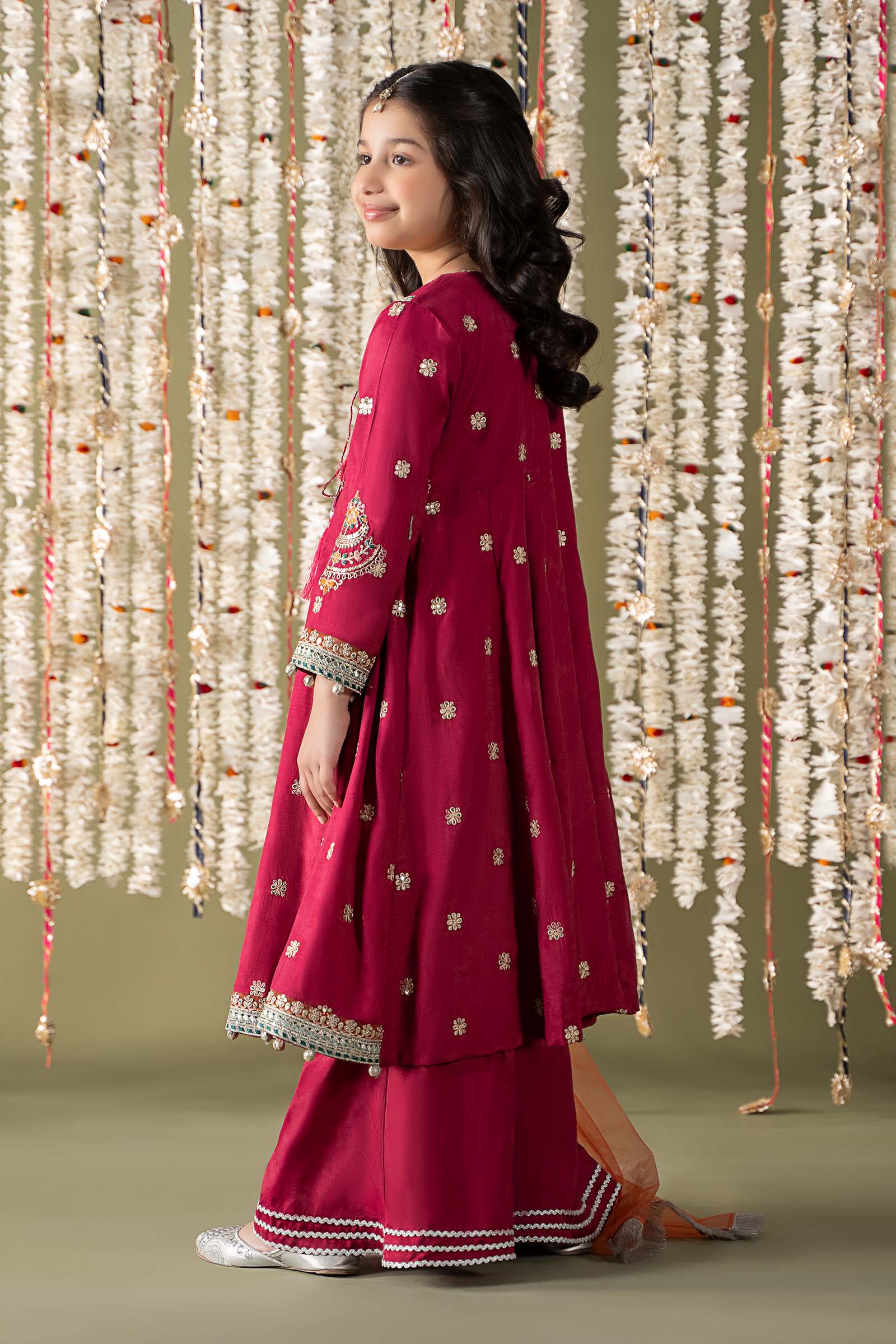 3 Piece Embroidered Raw Silk Suit - Image 6