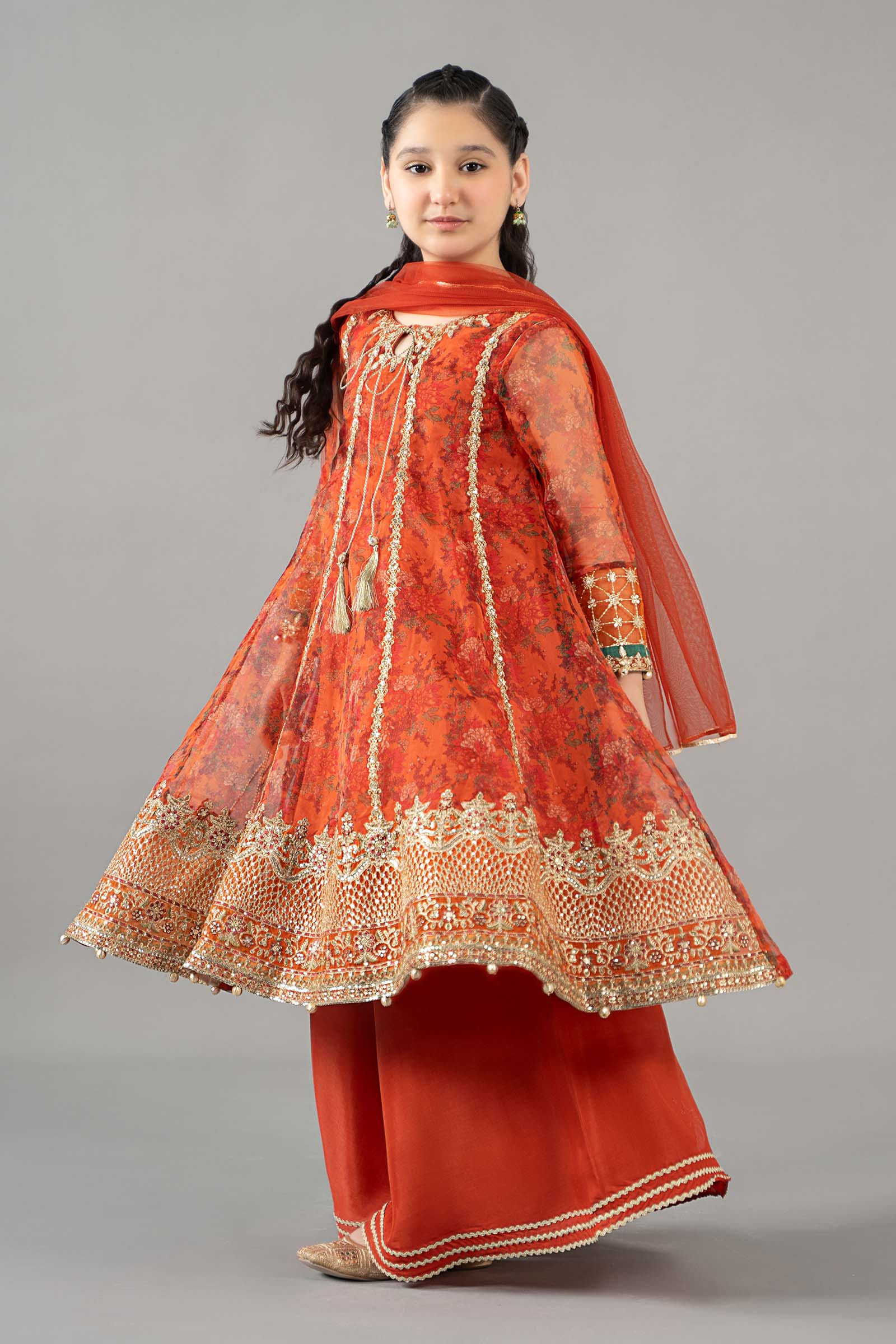 3 Piece Embroidered Poly Organza Suit - Image 4