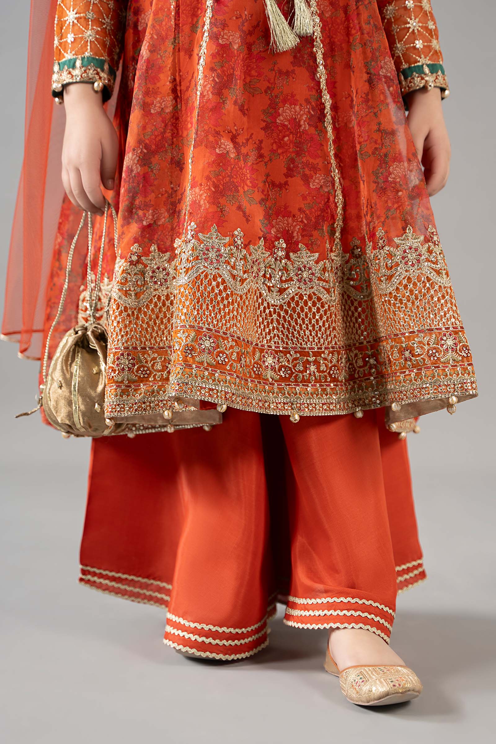 3 Piece Embroidered Poly Organza Suit - Image 6