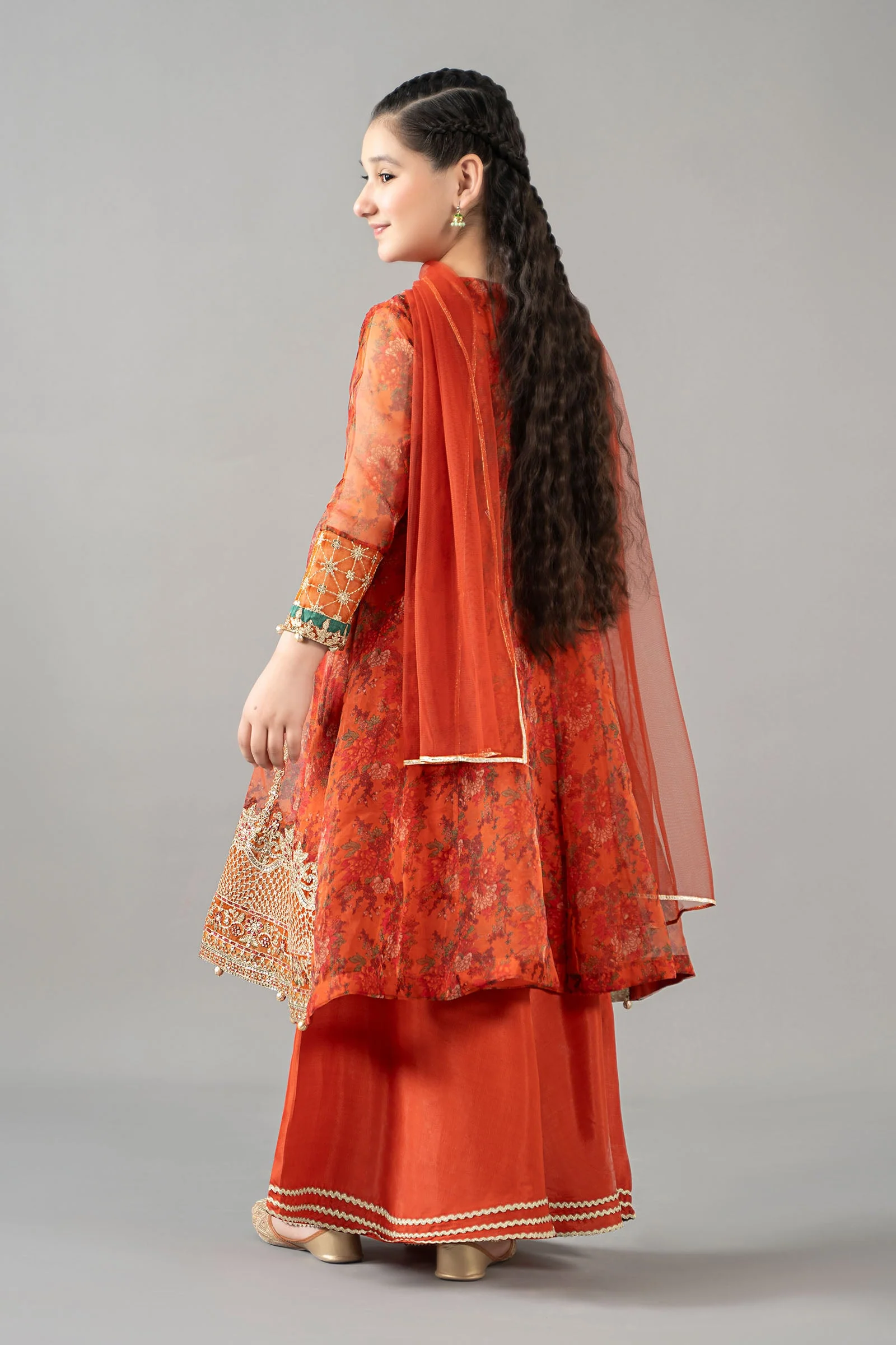 3 Piece Embroidered Poly Organza Suit - Image 7