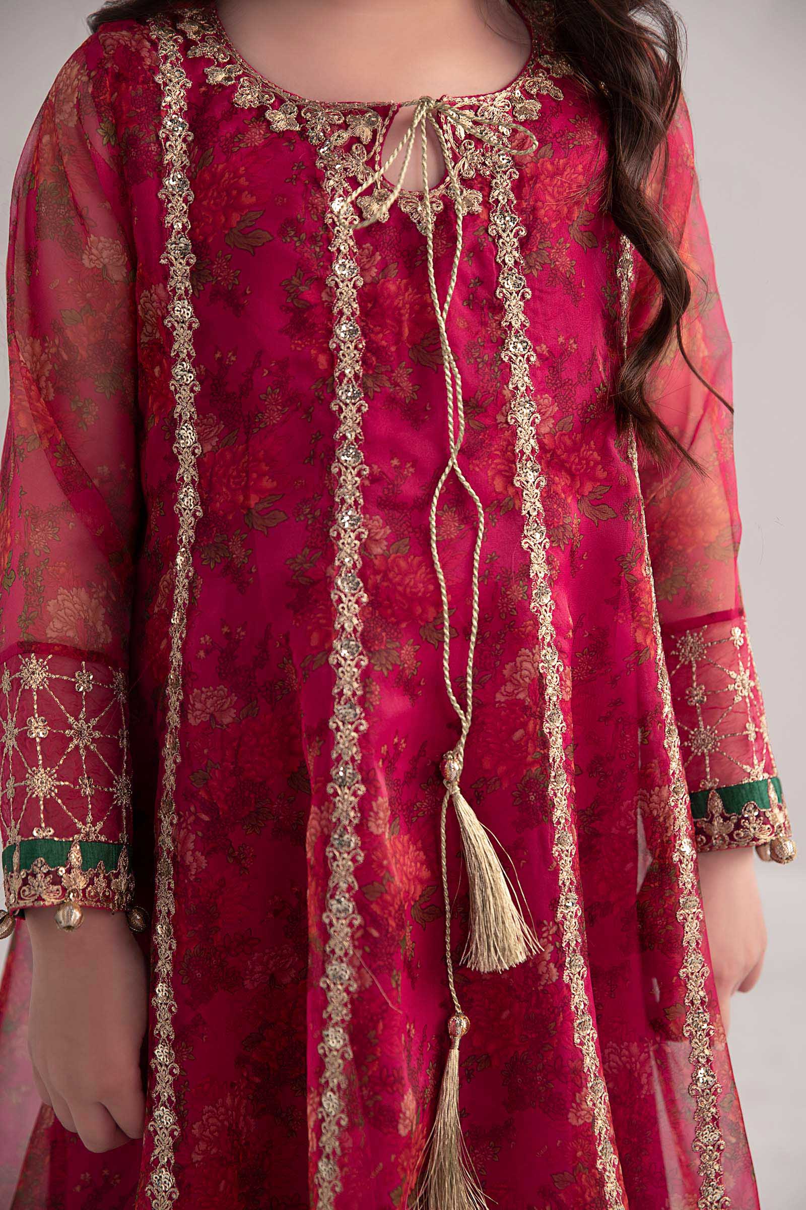 3 Piece Embroidered Poly Organza Suit - Image 3