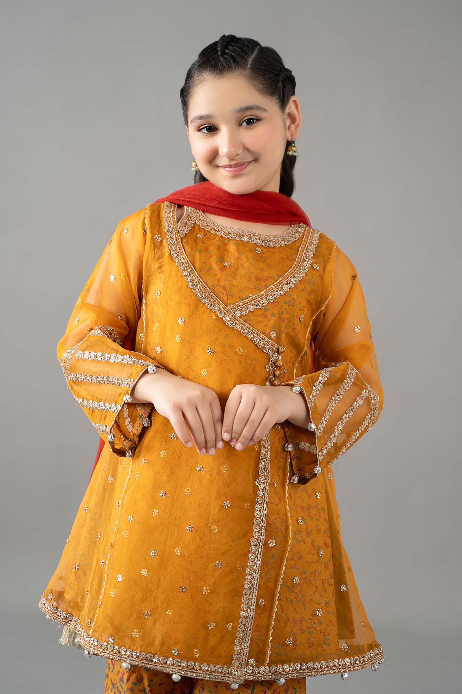 3 Piece Embroidered Poly Organza Suit - Image 2