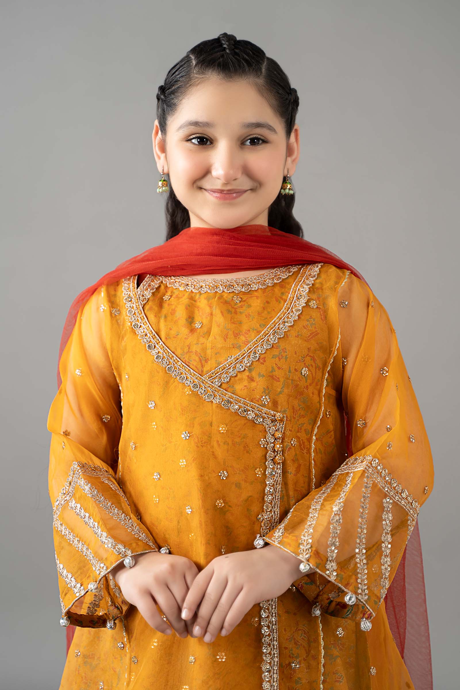 3 Piece Embroidered Poly Organza Suit - Image 3