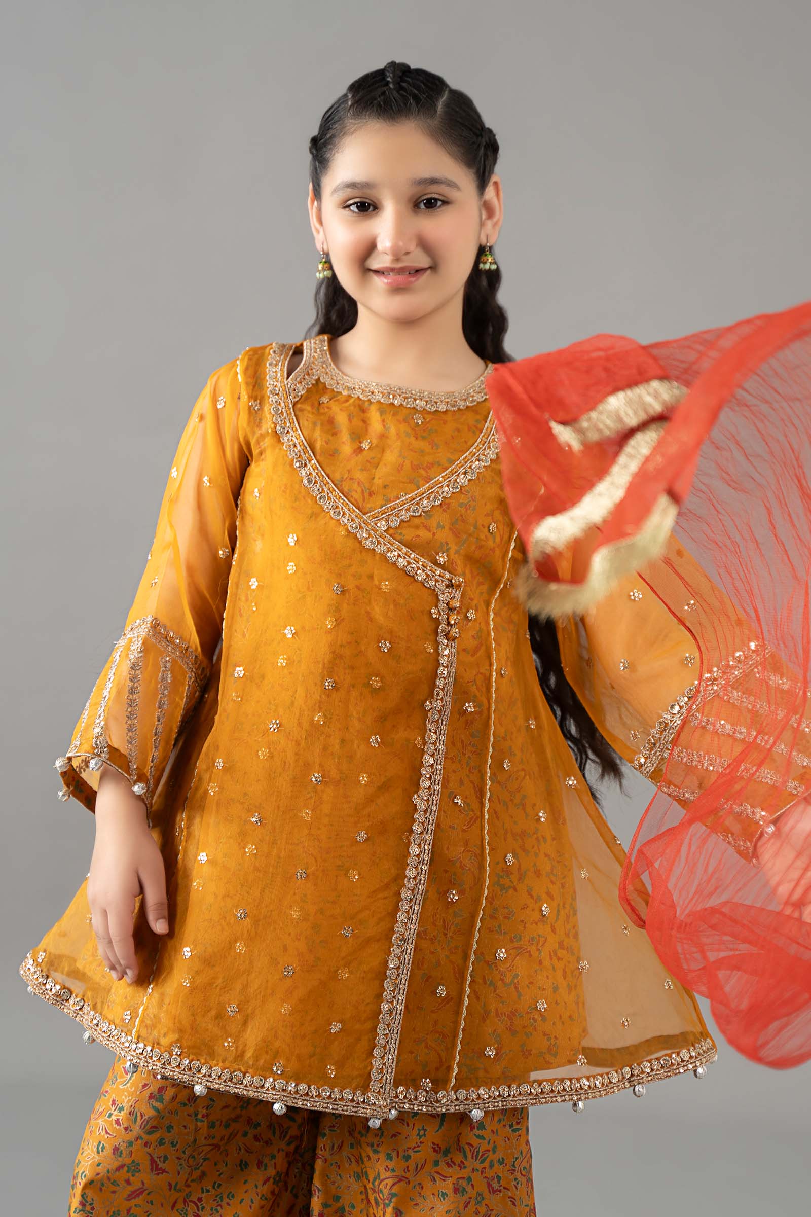 3 Piece Embroidered Poly Organza Suit - Image 4