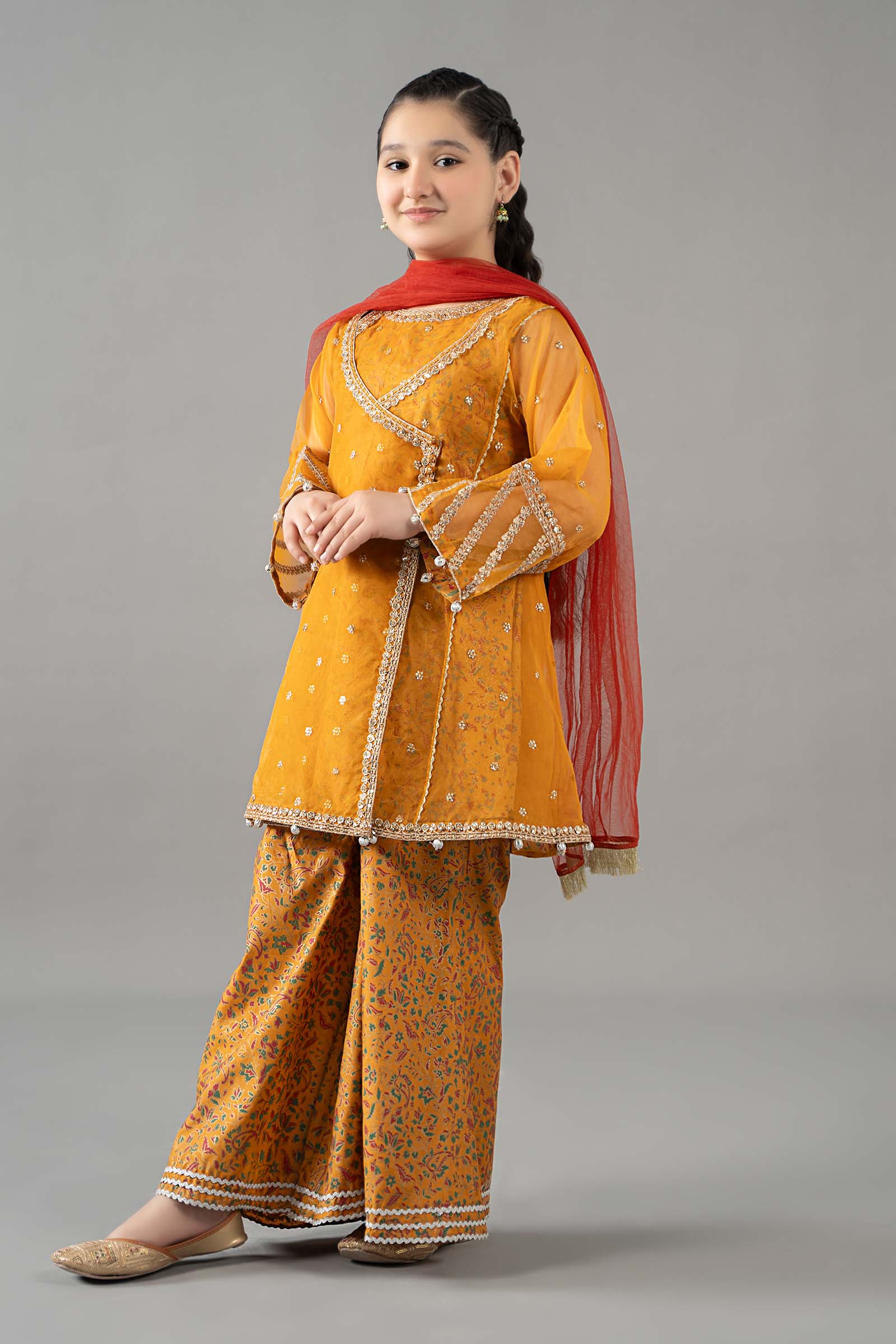 3 Piece Embroidered Poly Organza Suit - Image 6