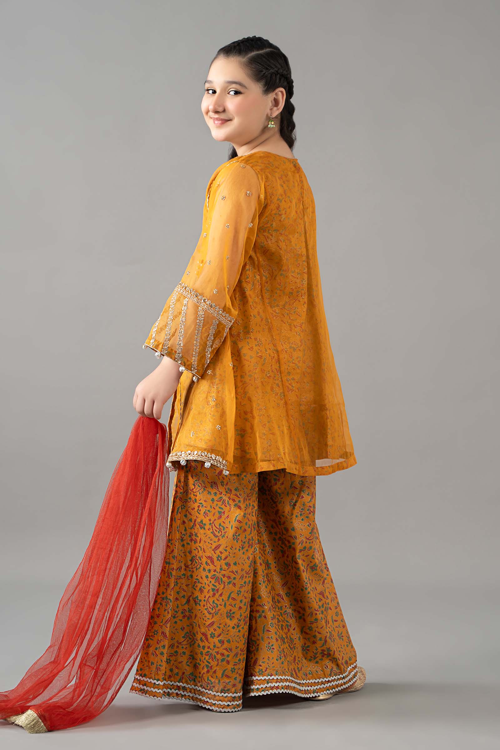 3 Piece Embroidered Poly Organza Suit - Image 7