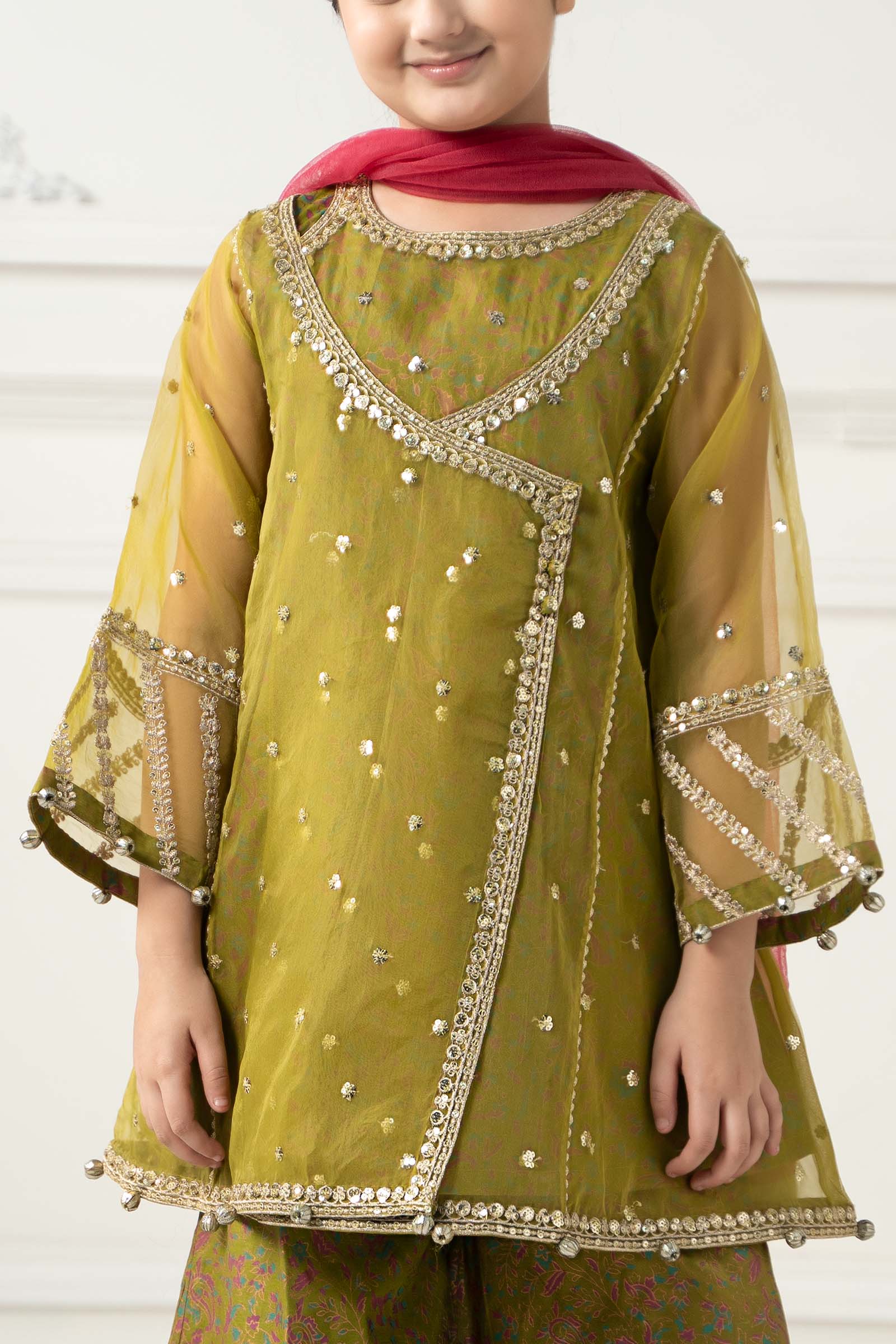 3 Piece Embroidered Poly Organza Suit - Image 3