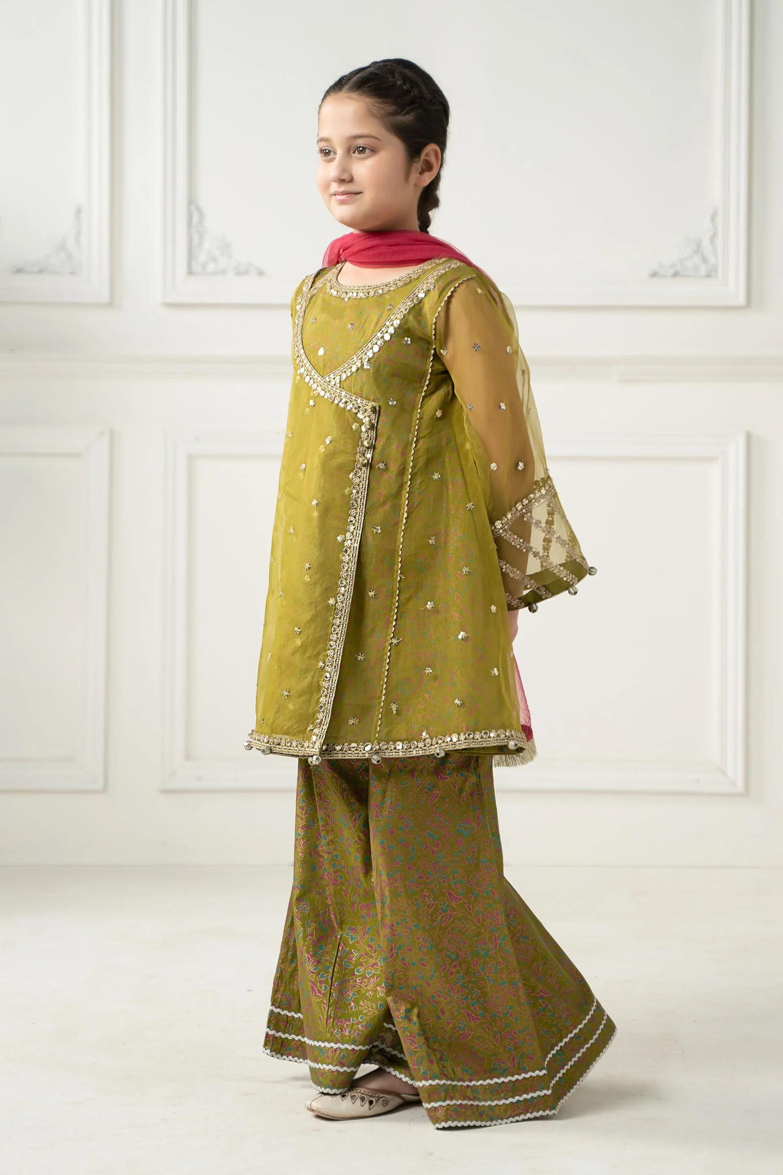 3 Piece Embroidered Poly Organza Suit - Image 5