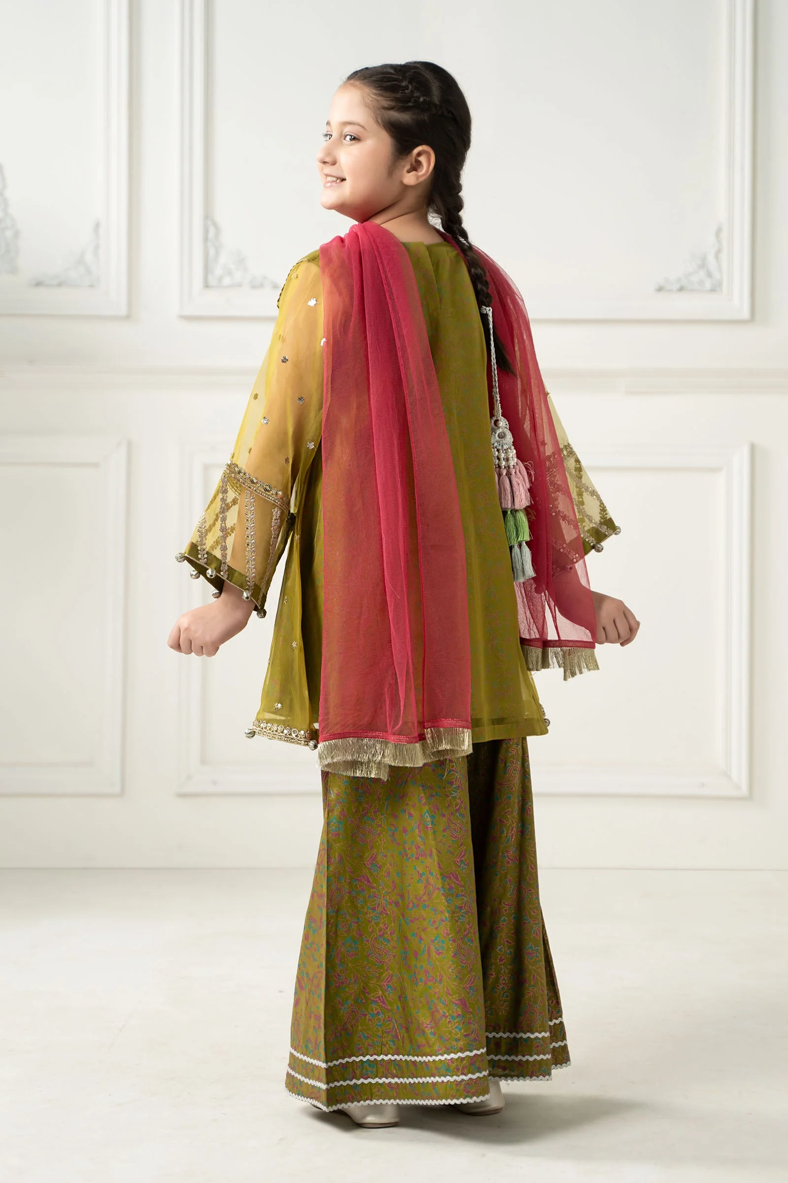 3 Piece Embroidered Poly Organza Suit - Image 6