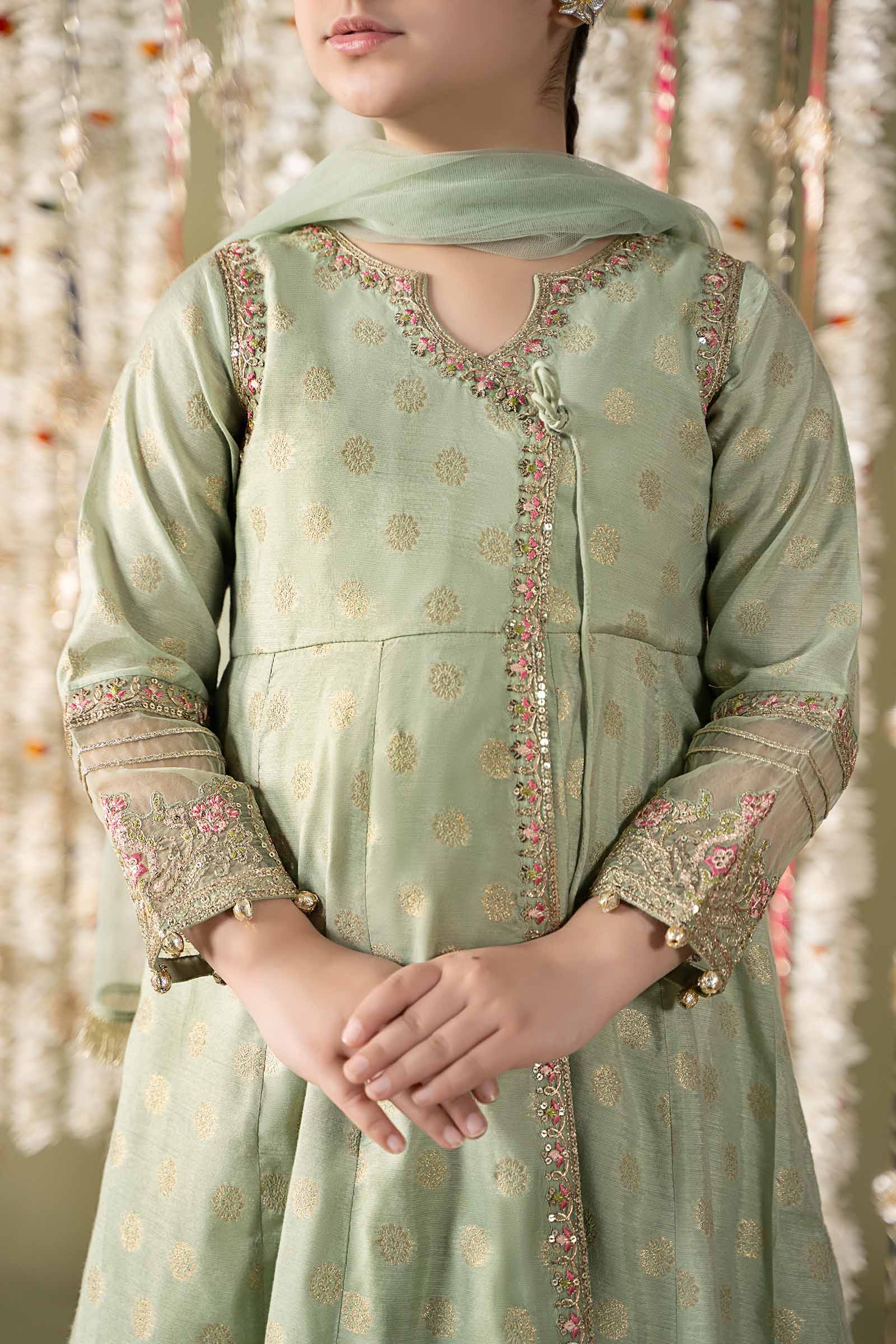 3 Piece Embroidered Cotton Lurex Suit - Image 4