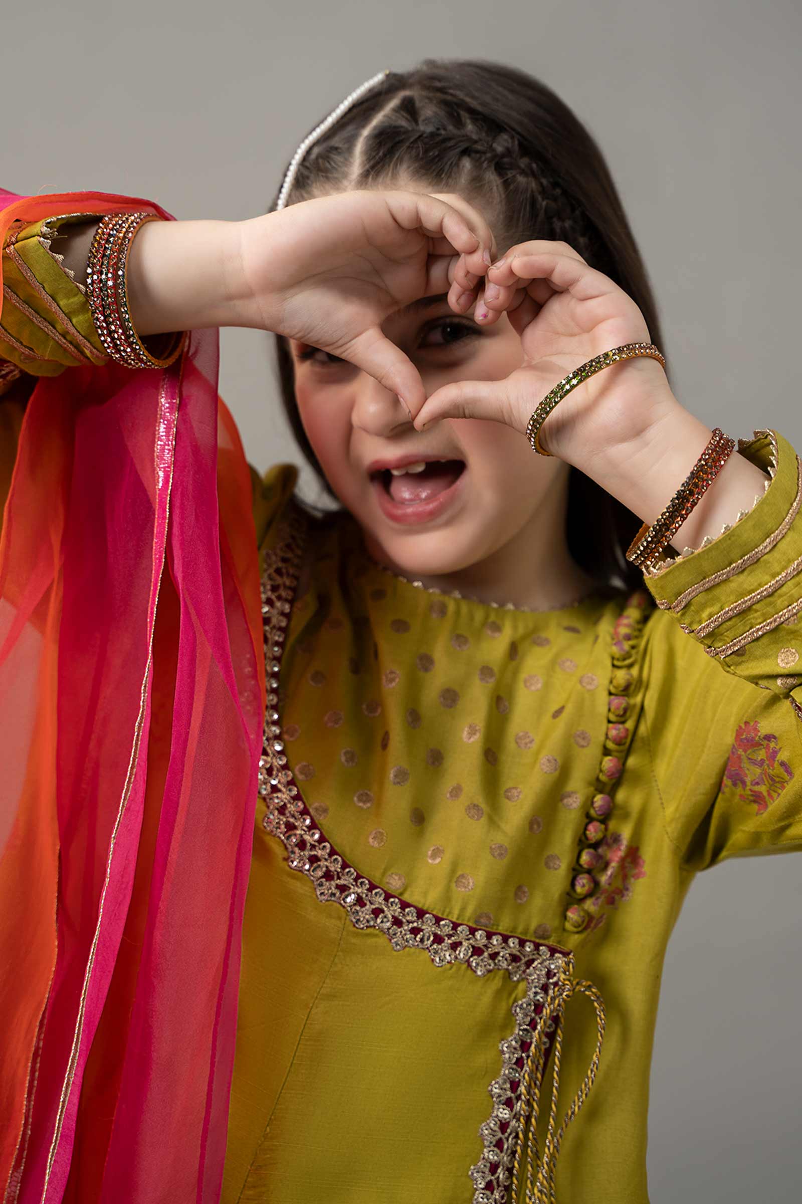3 Piece Embroidered Raw Silk Suit - Image 3