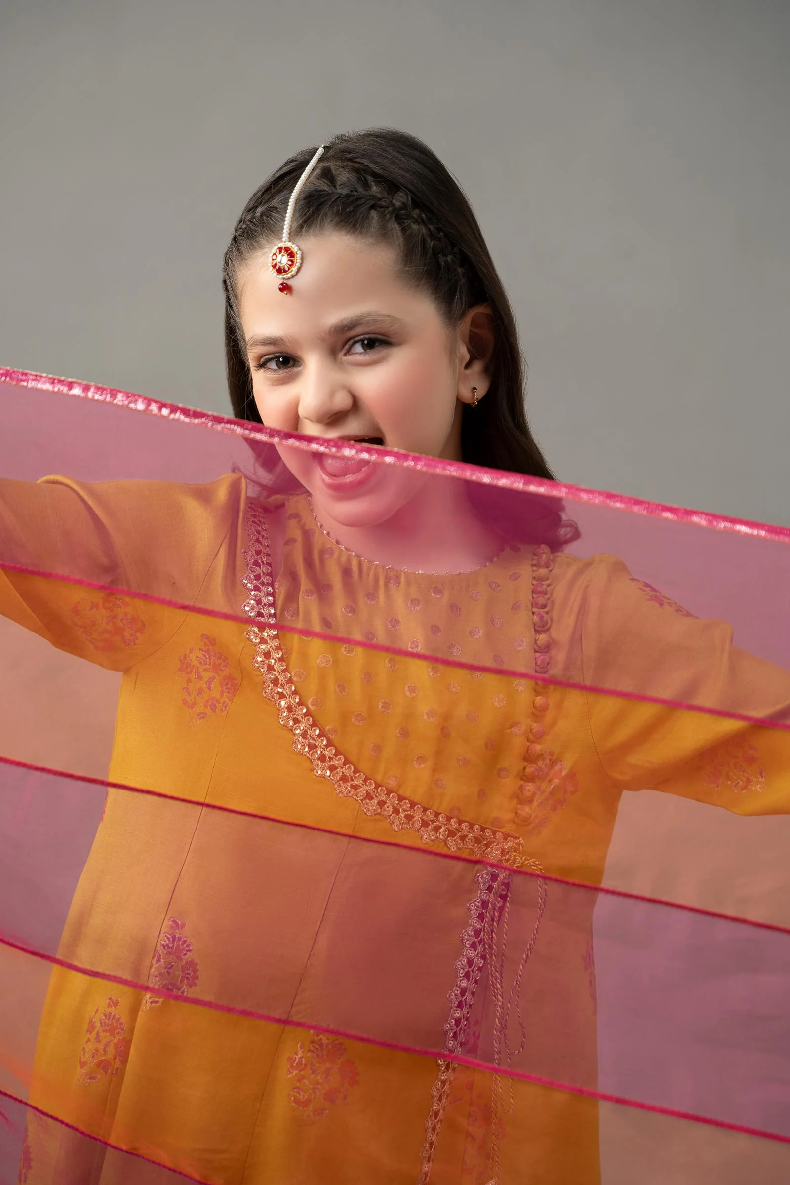 3 Piece Embroidered Raw Silk Suit - Image 4
