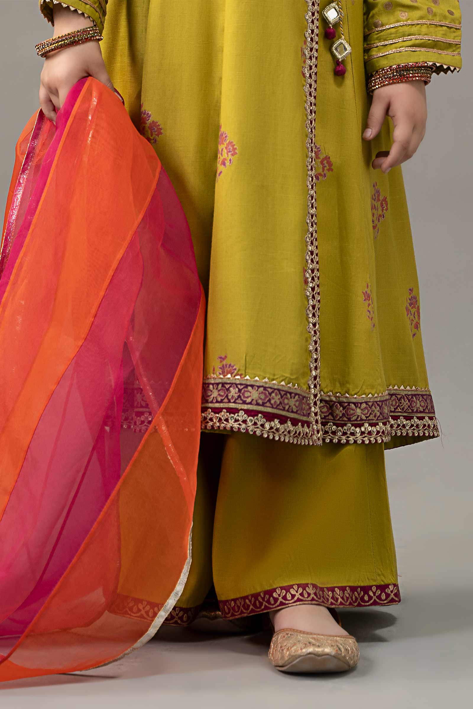 3 Piece Embroidered Raw Silk Suit - Image 6