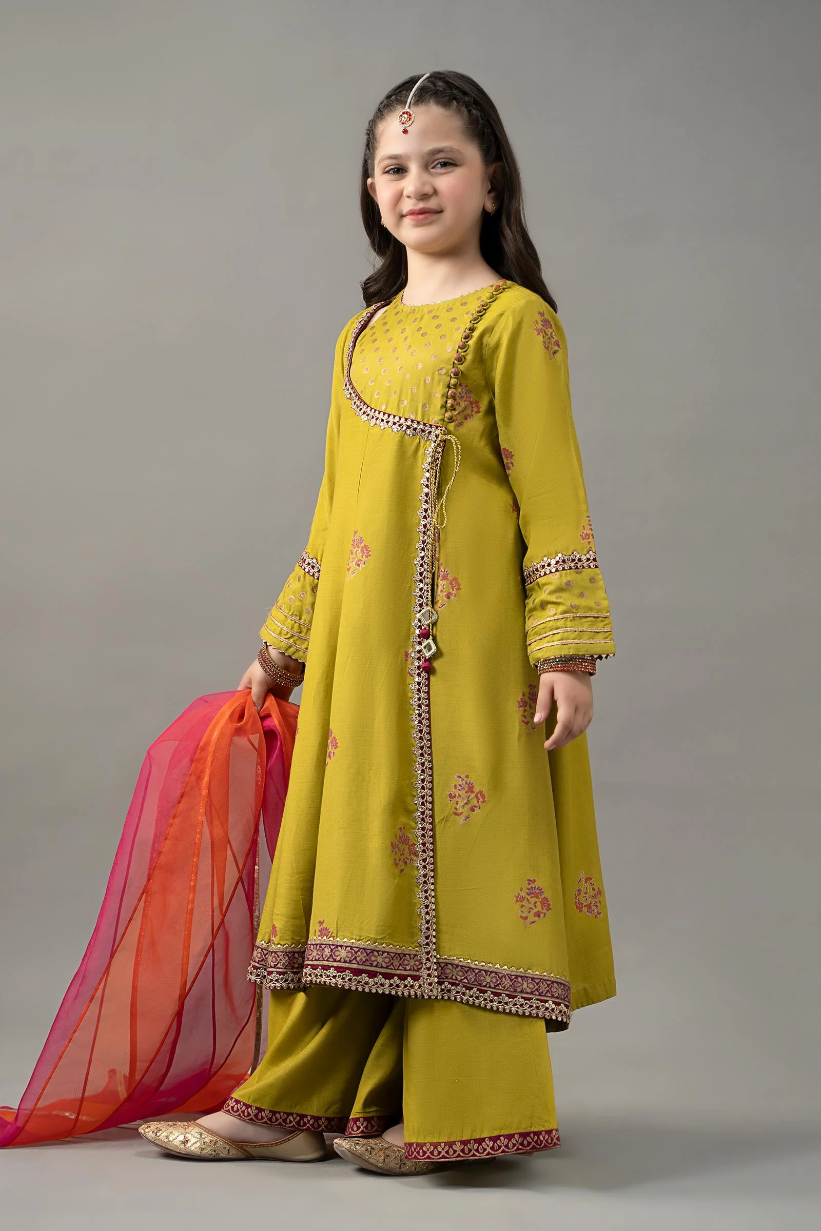 3 Piece Embroidered Raw Silk Suit - Image 7