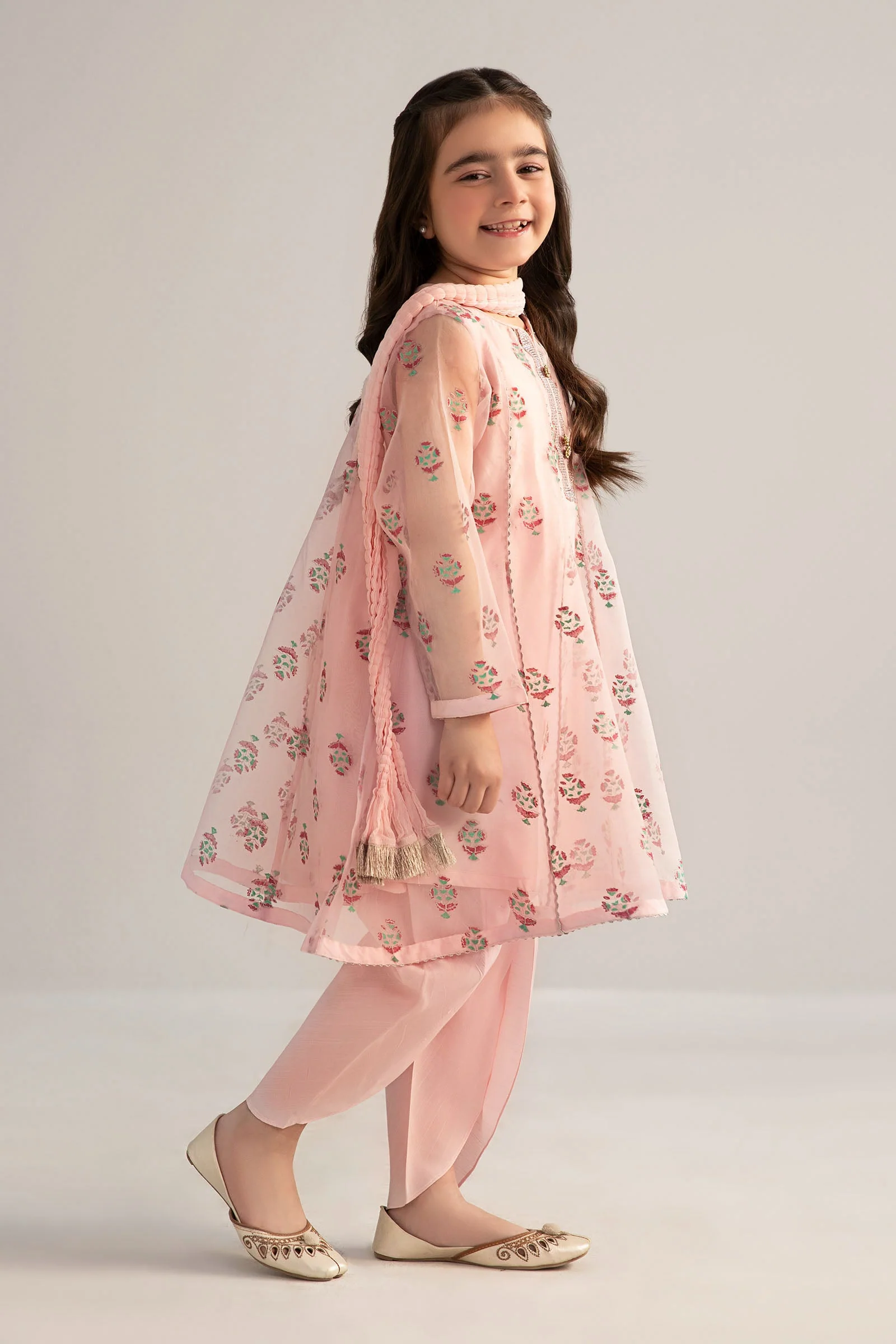 3 Piece Printed Poly Organza Suit - Image 4