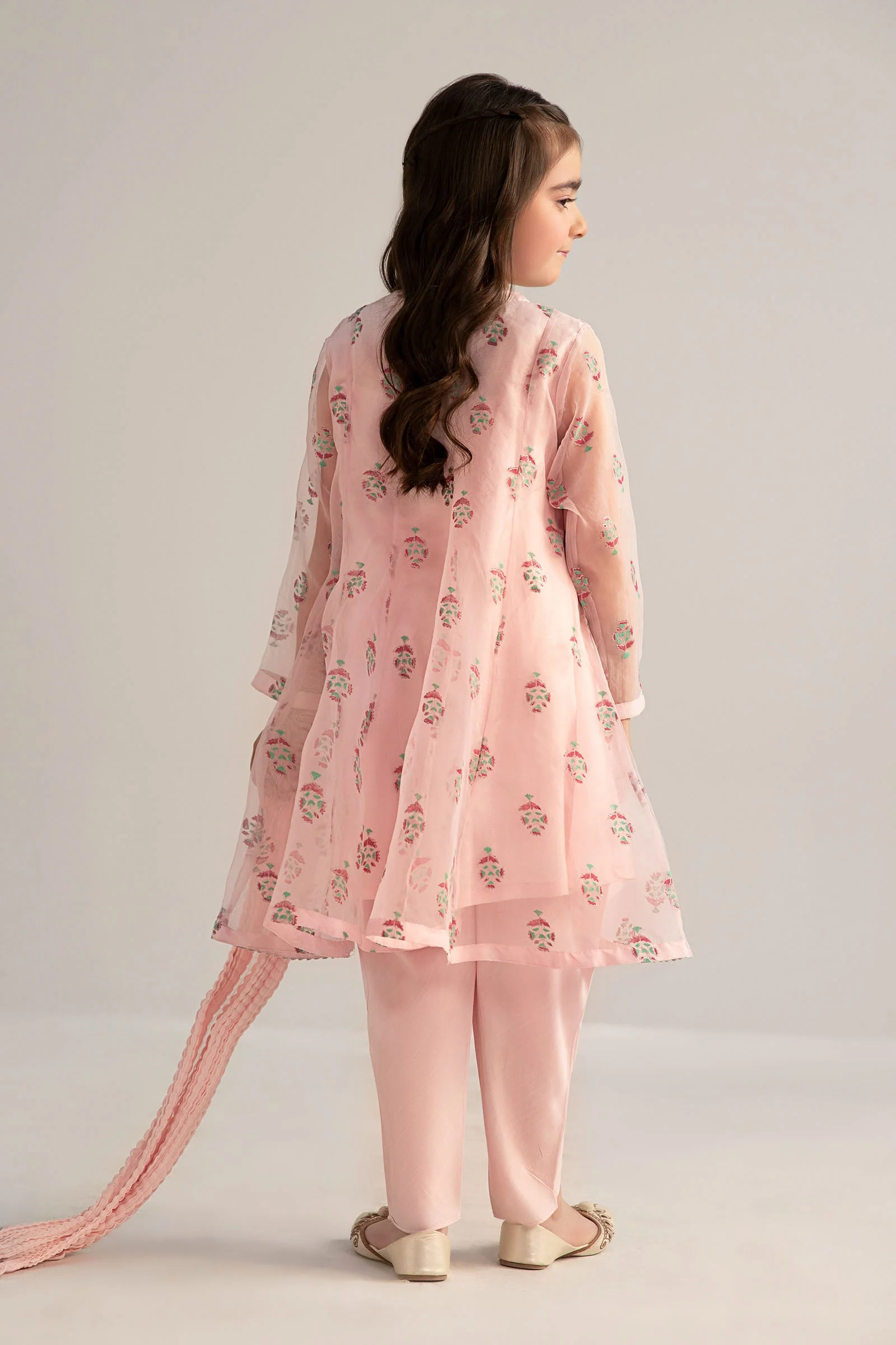 3 Piece Printed Poly Organza Suit - Image 5
