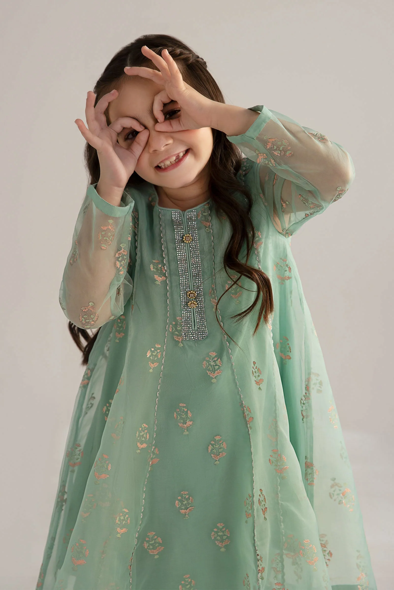 3 Piece Printed Poly Organza Suit - Image 2