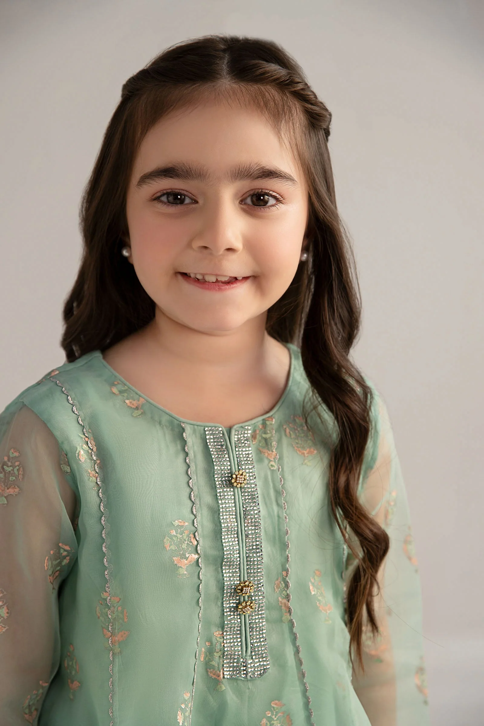 3 Piece Printed Poly Organza Suit - Image 3