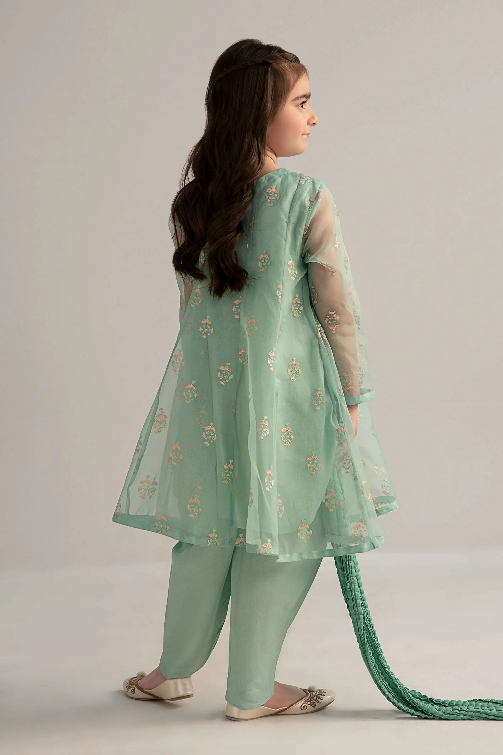 3 Piece Printed Poly Organza Suit - Image 5